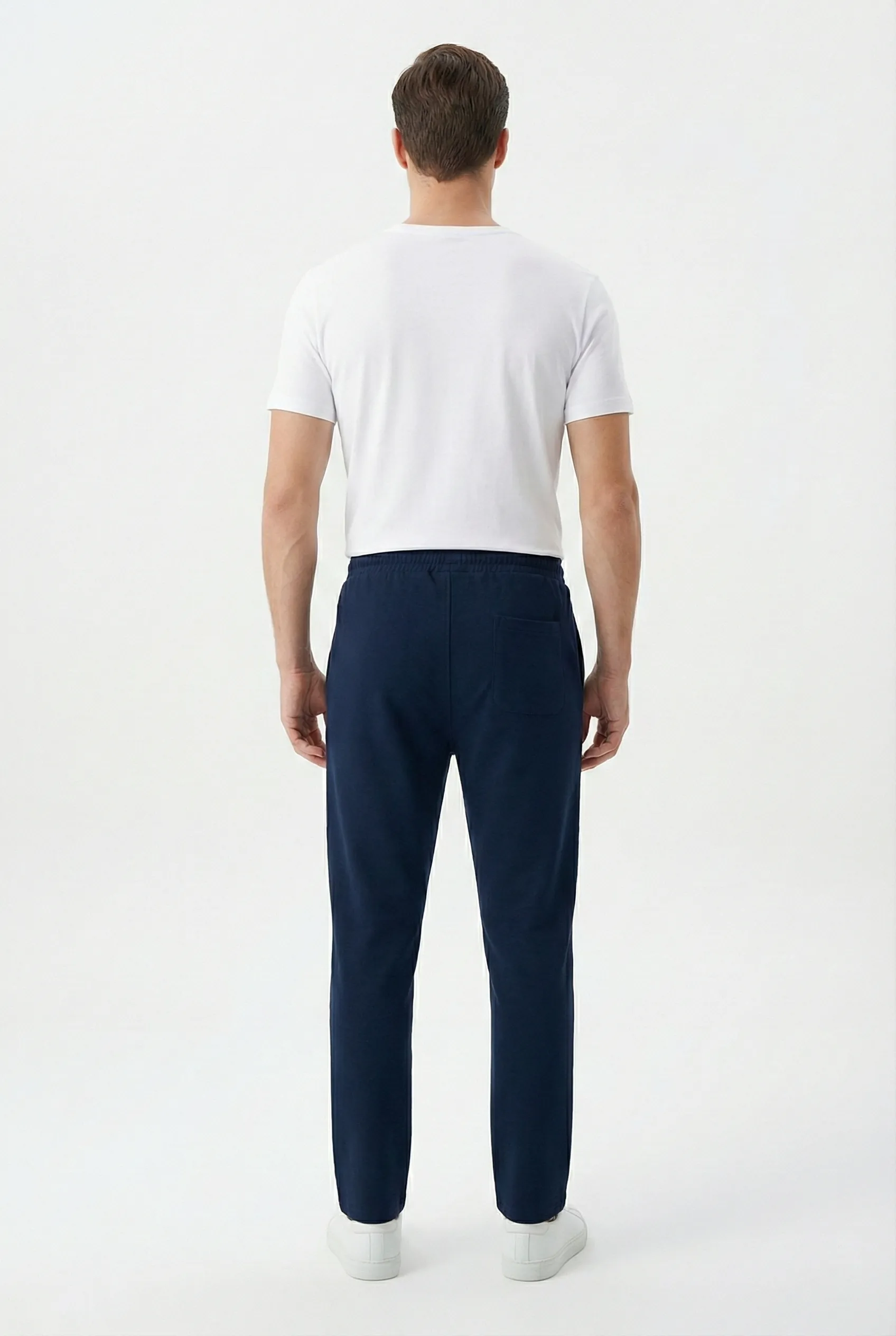 Erkek Beli Lastikli Düz Paça Cepli Regular Fit Pantolon