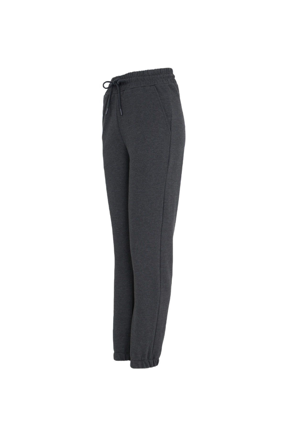Kadın Lastikli Paça Cepli Regular Fit Jogger Eşofman Altı - ANTRASİT