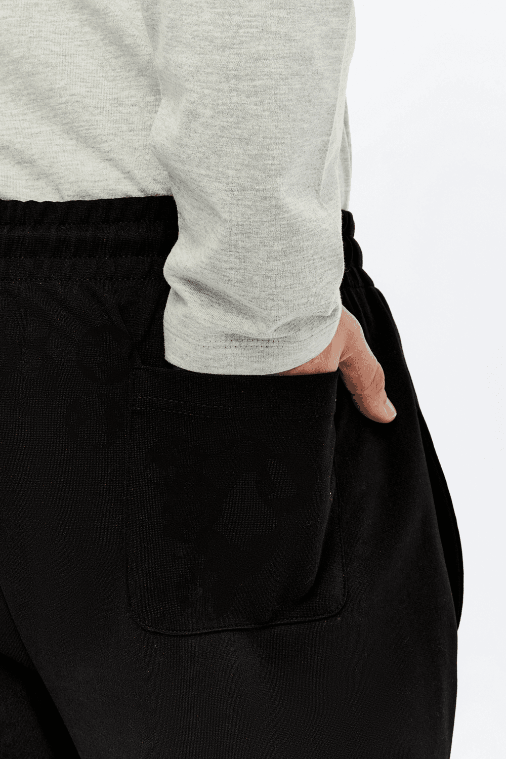Erkek Beli Lastikli Düz Paça Cepli Regular Fit Pantolon - SIYAH