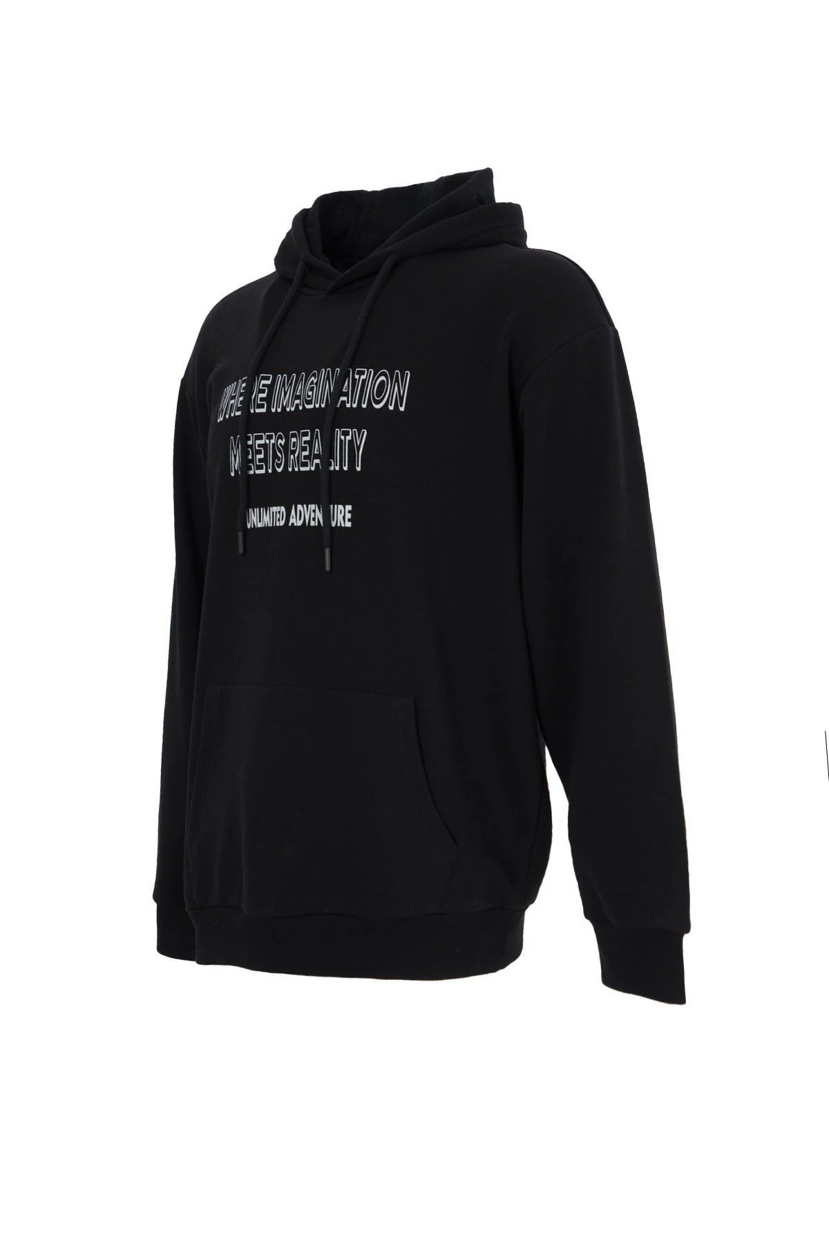 Erkek Kapüşonlu Regular Fit Baskılı Sweatshirt