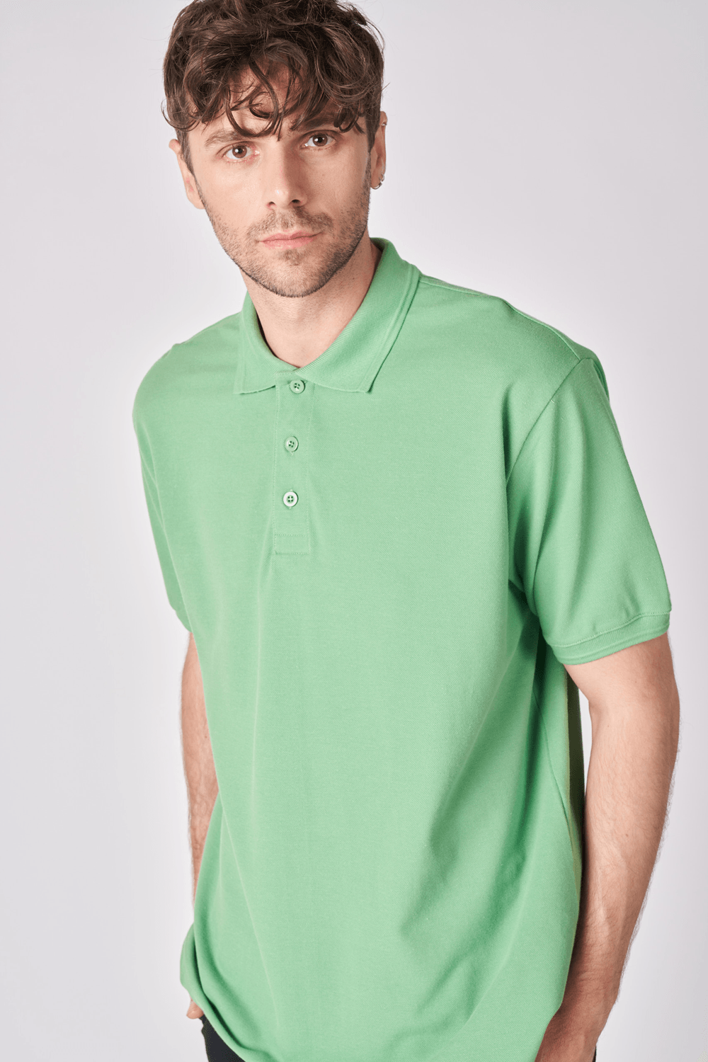Erkek Polo Yaka Kısa Kollu Regular Fit Basic Tişört - Yeşil