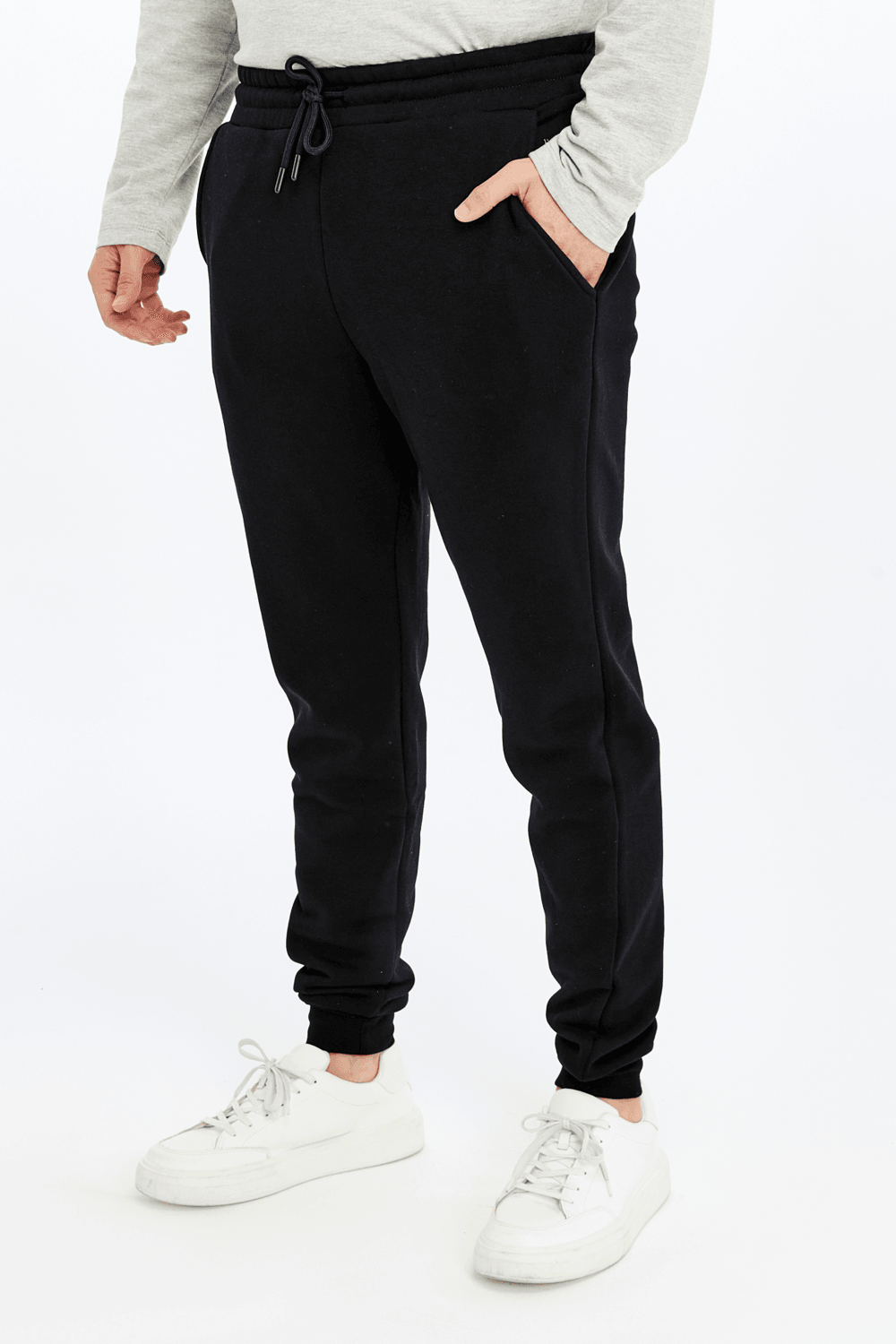 Erkek Lastikli Paça Regular Fit Jogger Eşofman Altı - SİYAH