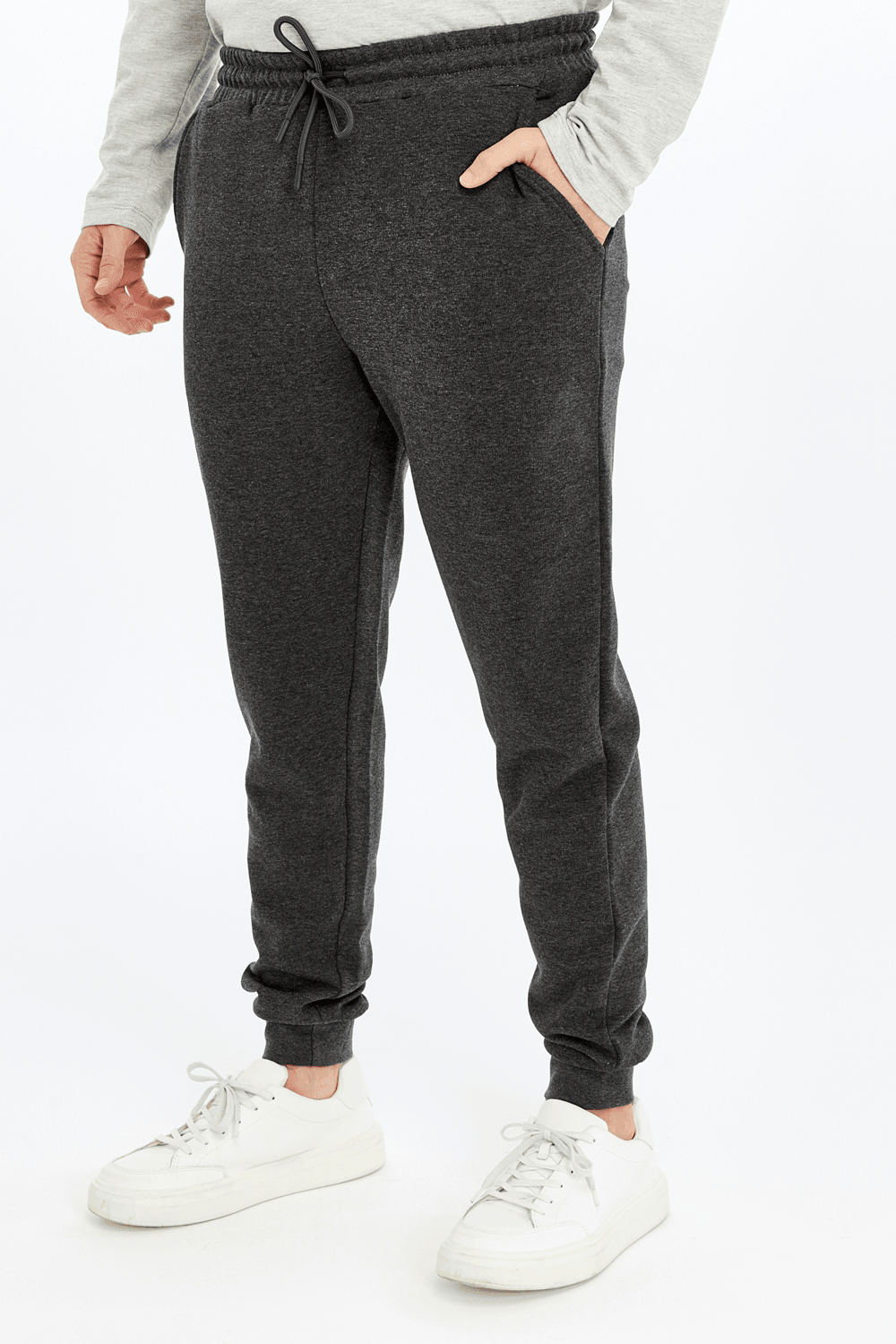 Erkek Lastikli Paça Regular Fit Jogger Eşofman Altı - Antrasit