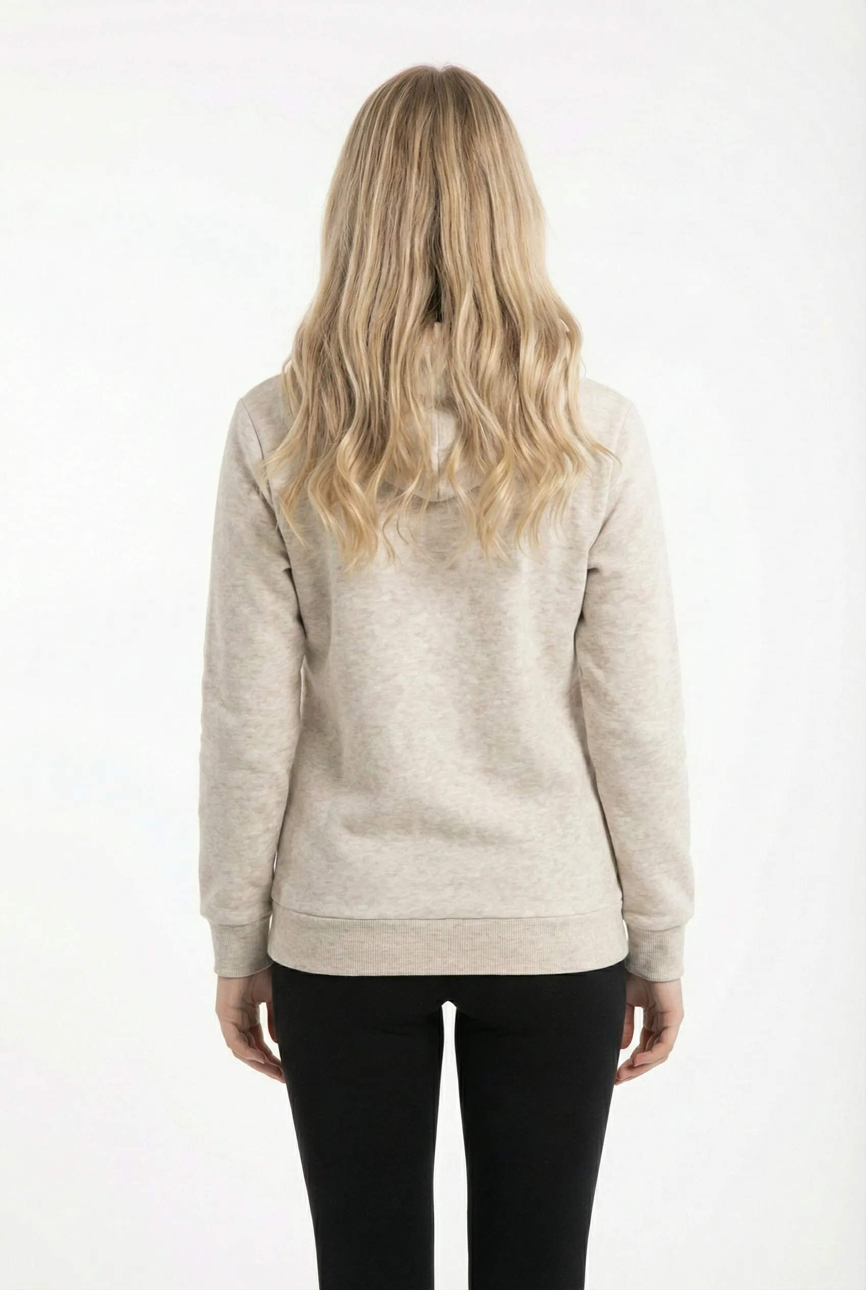 Kadın Kapüşonlu Regular Fit Şardonlu Baskılı Sweatshirt - Ekru