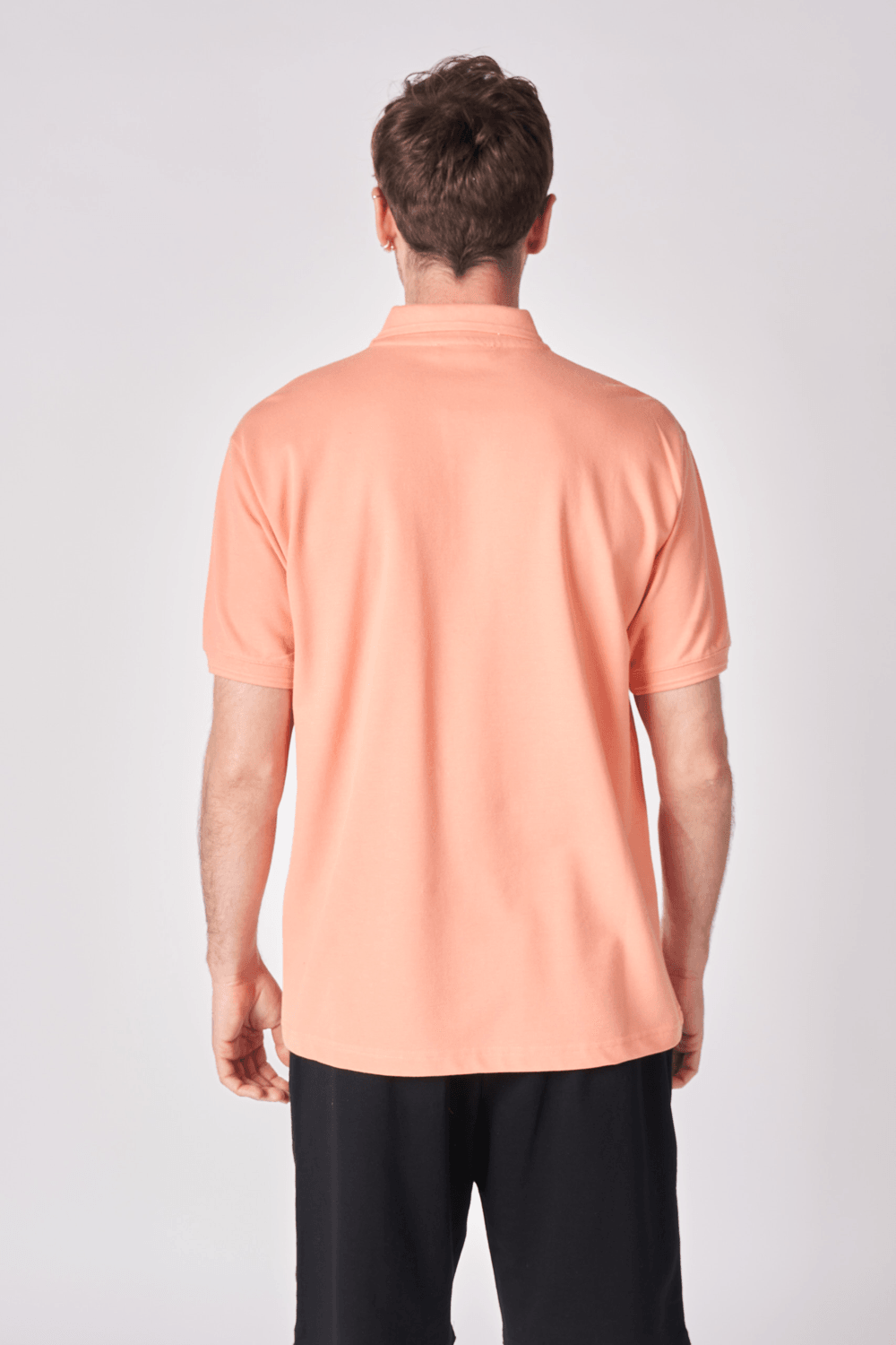 Erkek Polo Yaka Kısa Kollu Regular Fit Basic Tişört - Somon