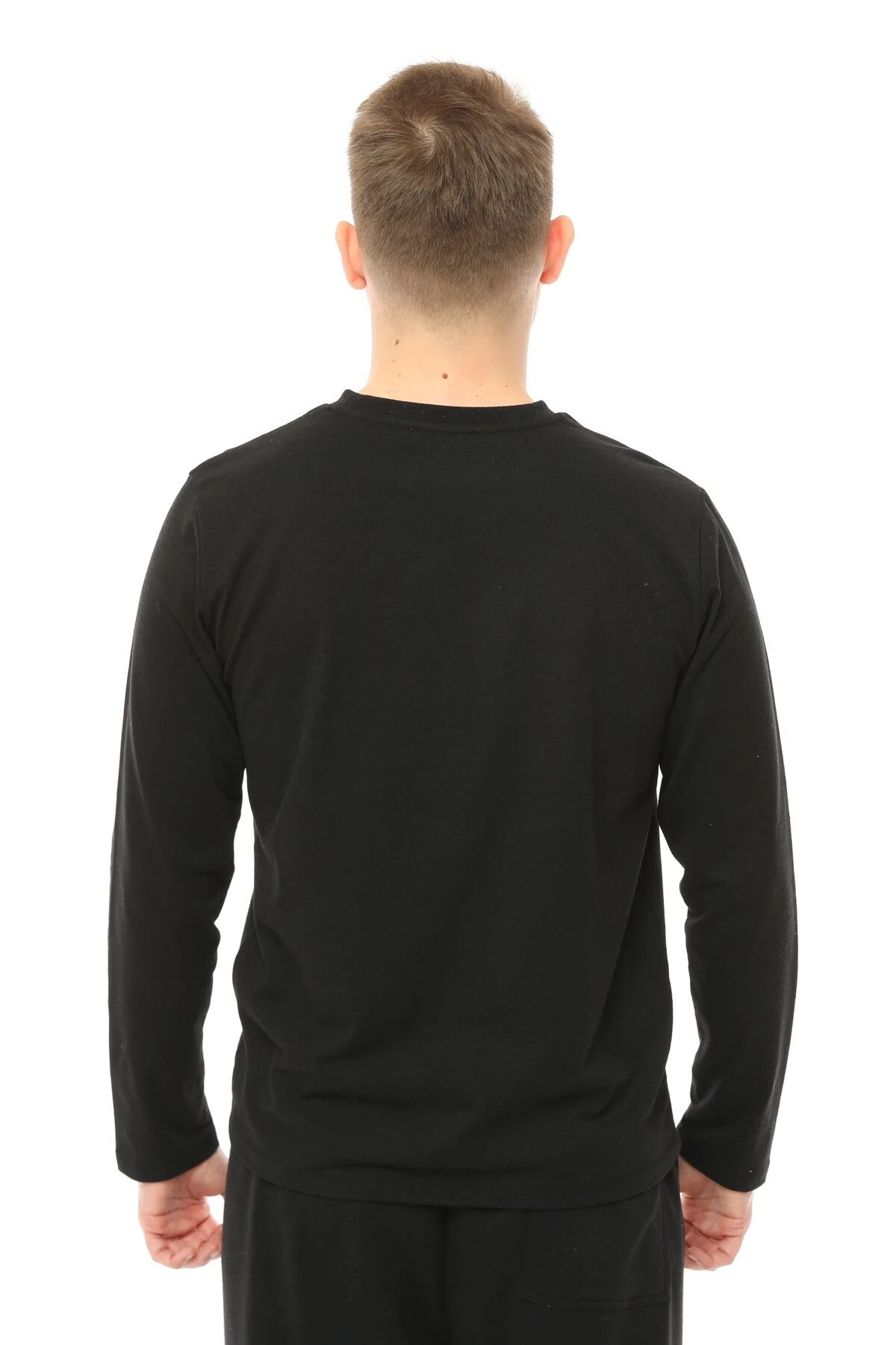 Erkek Uzun Kollu Bisiklet Yaka Basic Tişört