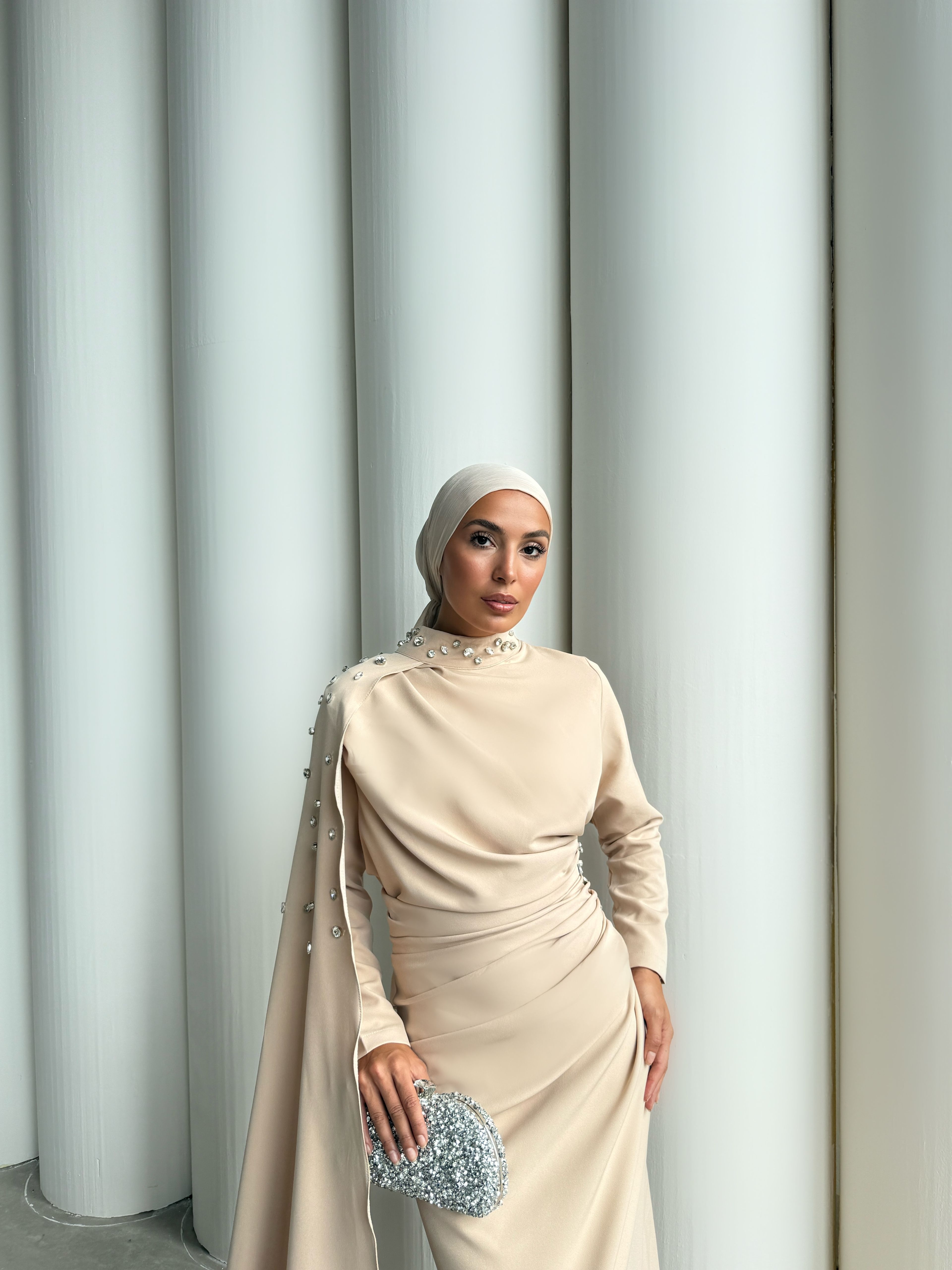 MOİRA TAŞLI ELBİSE  - Beyaz