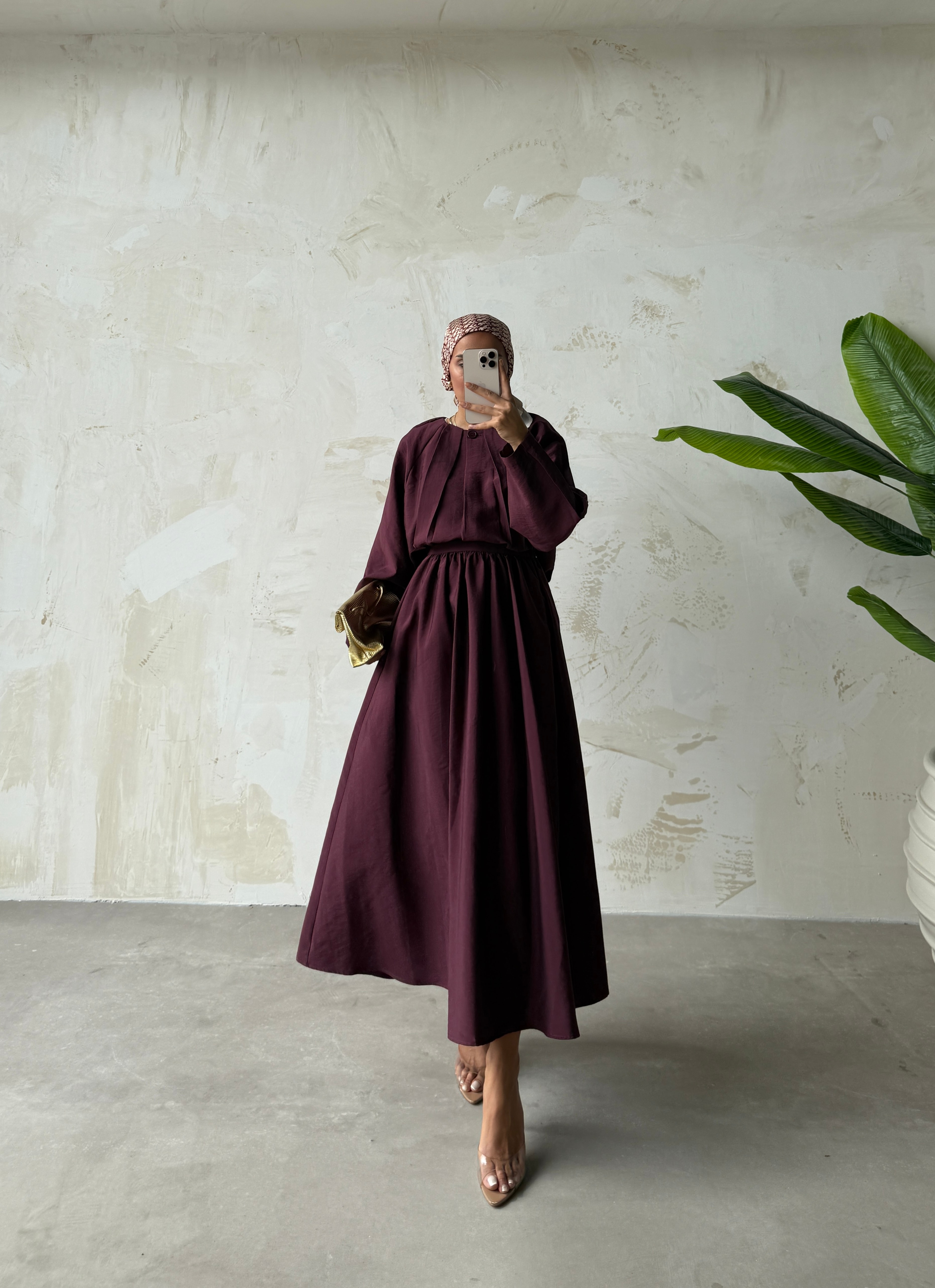 DİANNA ETEKLİ TAKIM  - BORDO