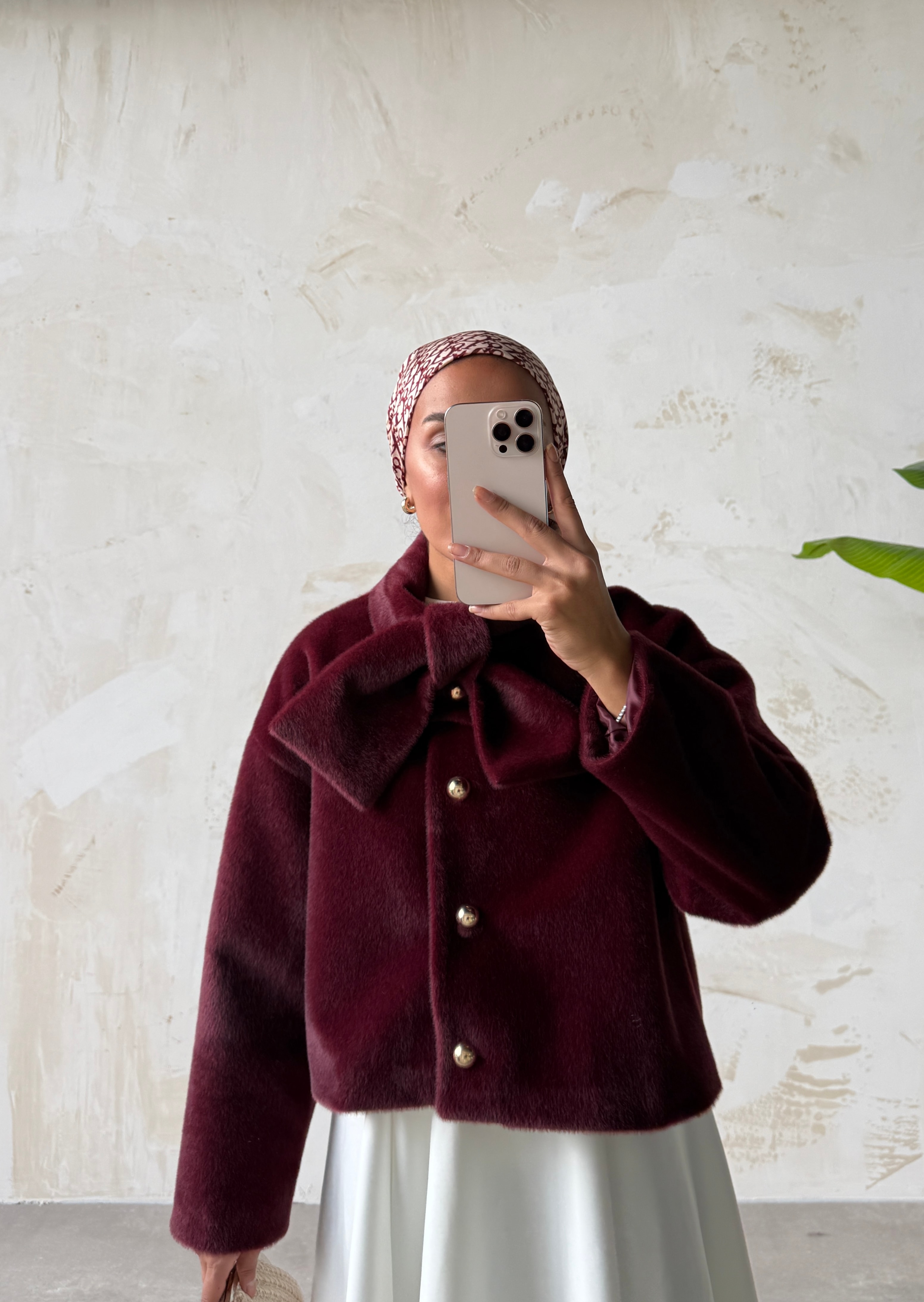TASARIM KISA CEKET - Bordo