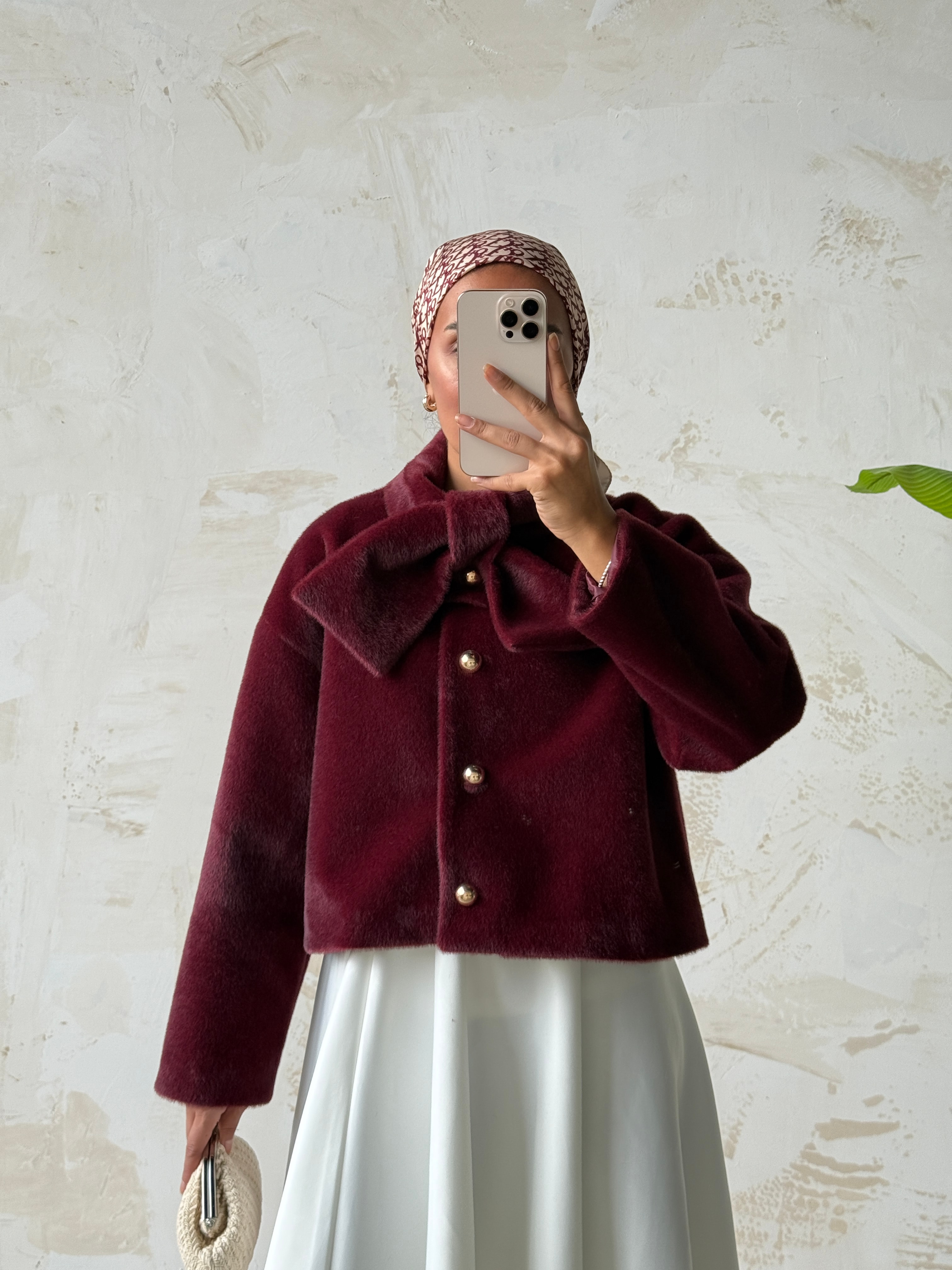 TASARIM KISA CEKET - Bordo