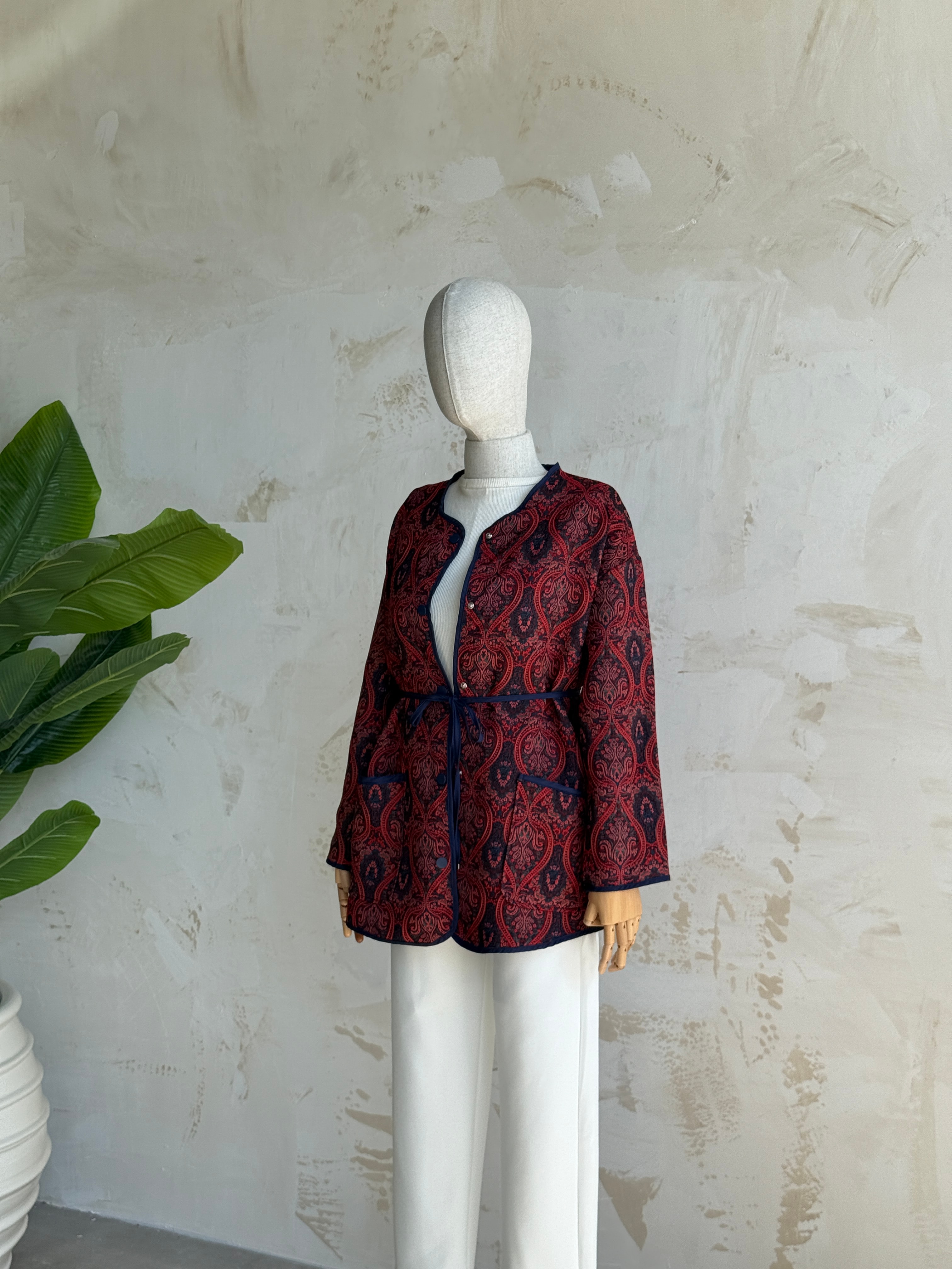 MASSİ DESENLİ CEKET  - Bordo