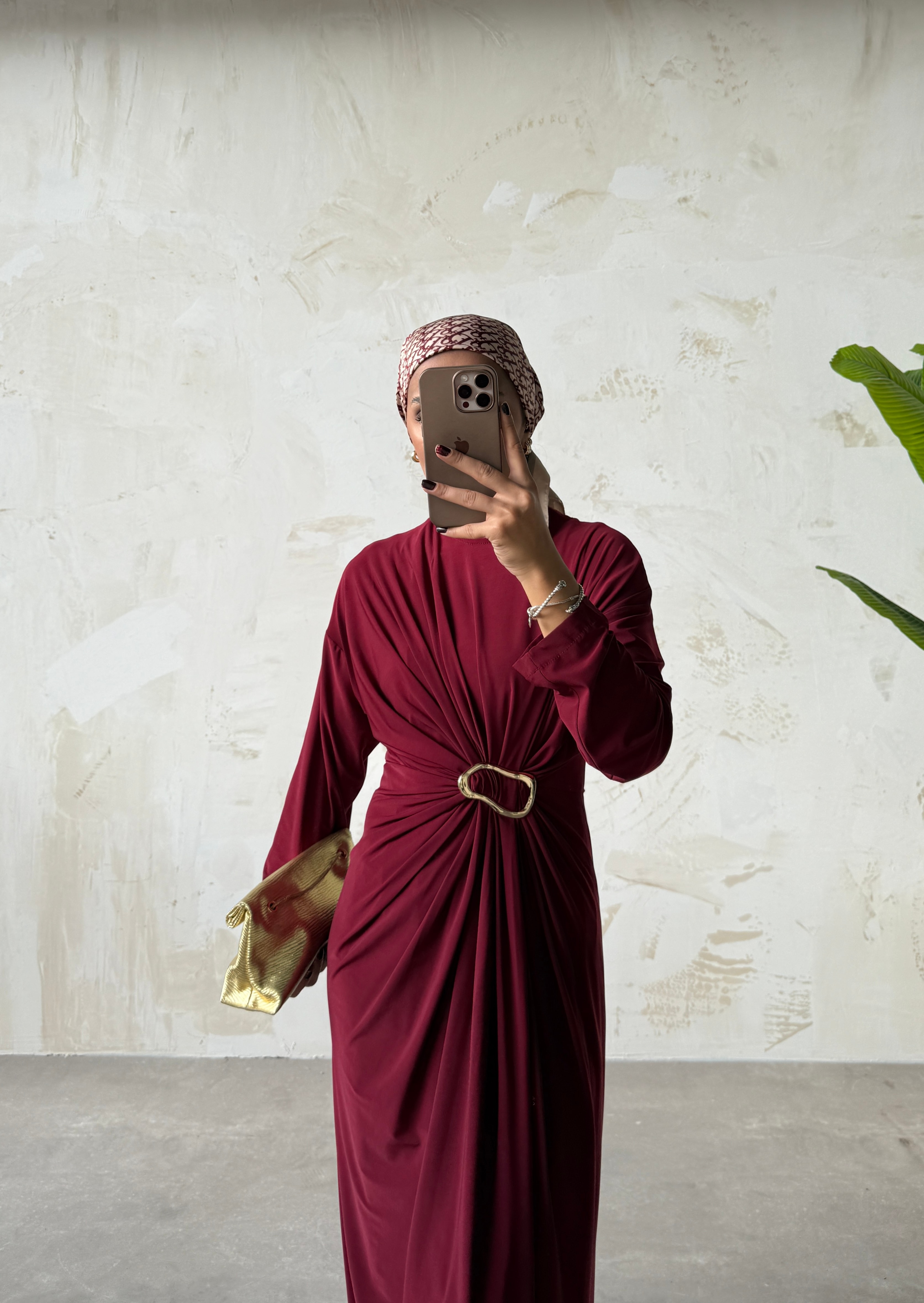 TOKALI ELBİSE  - BORDO