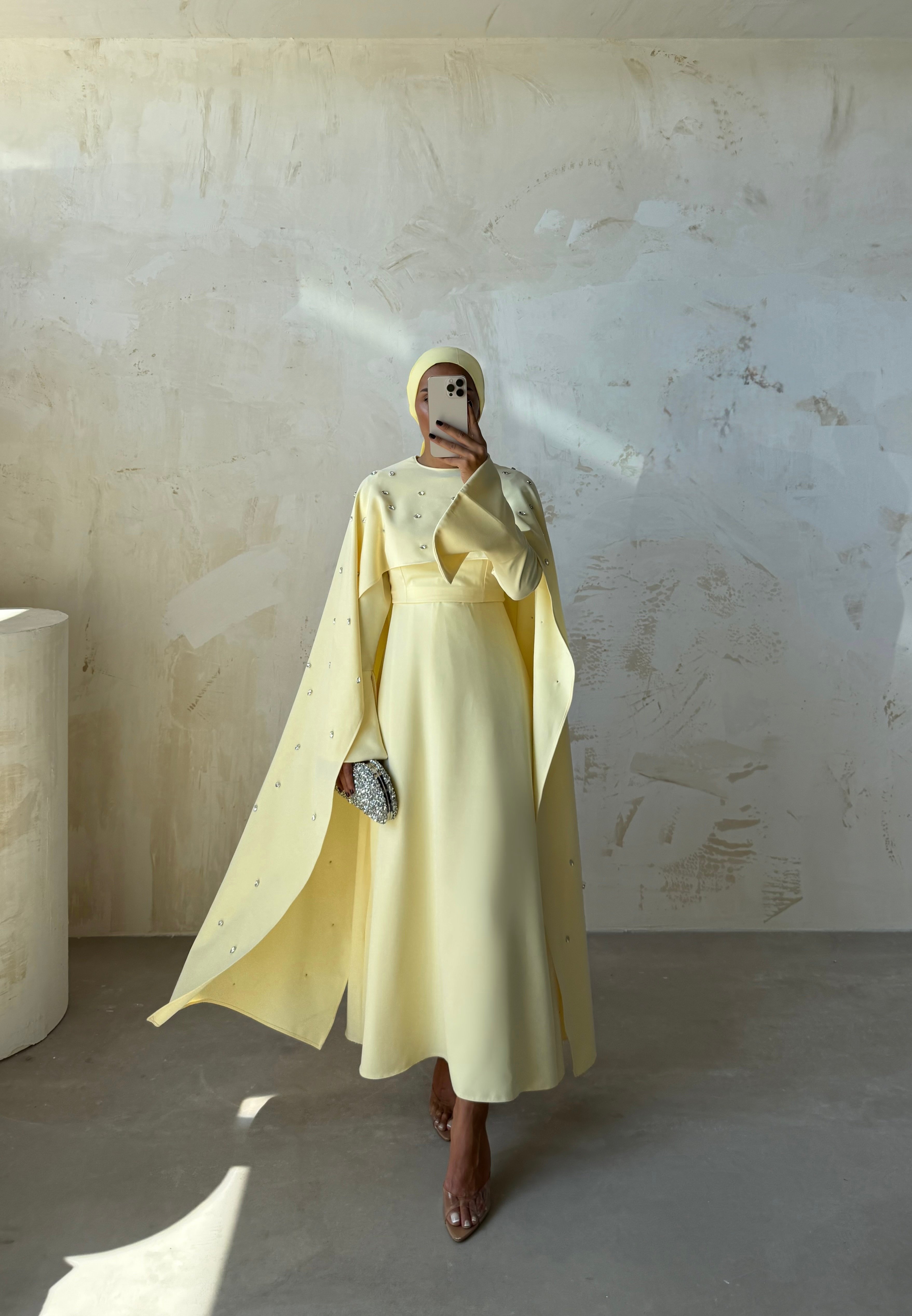 LİANA TAŞLI ELBİSE  - Sarı