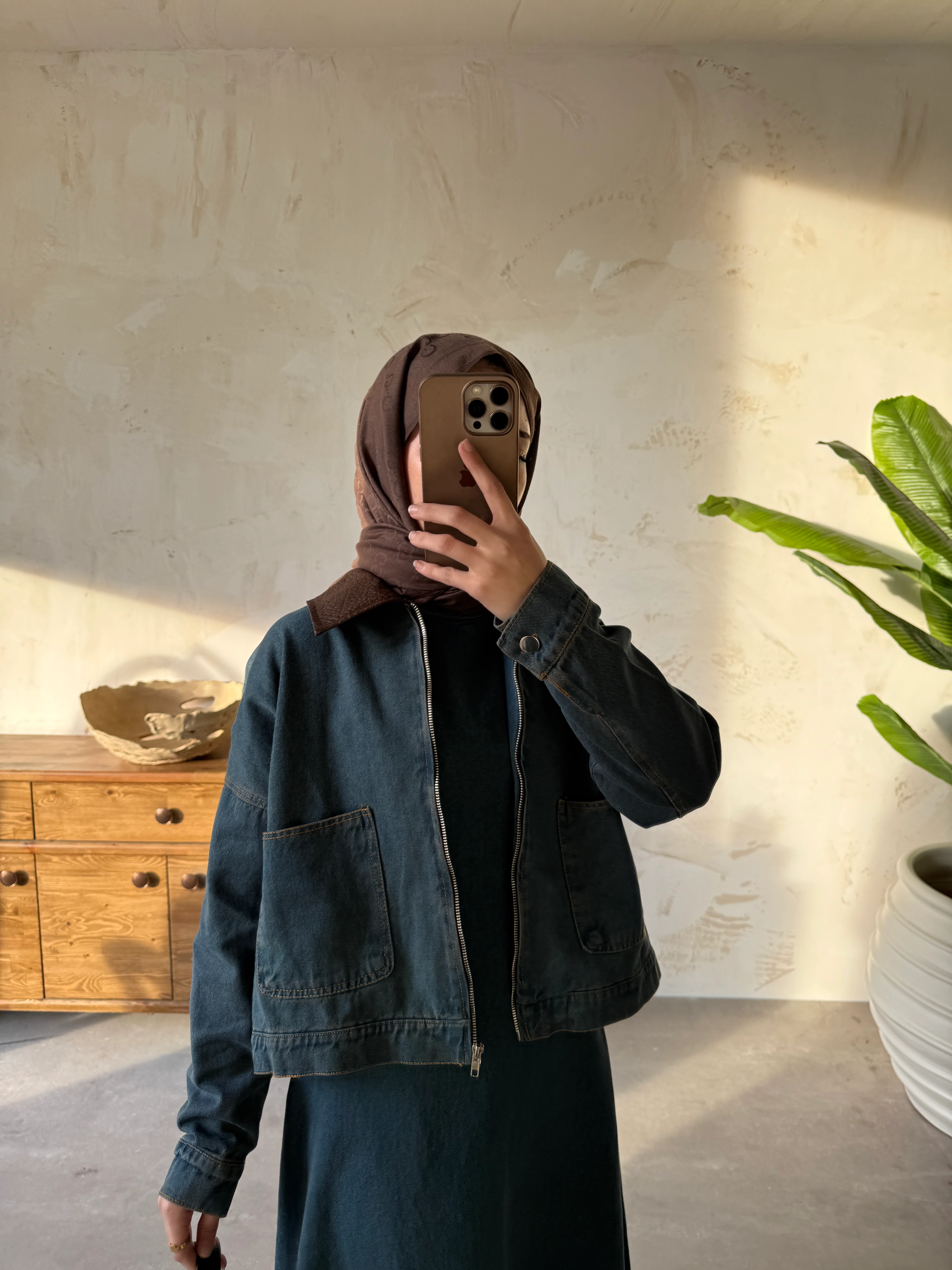 CEKETLİ KOT ELBİSE 