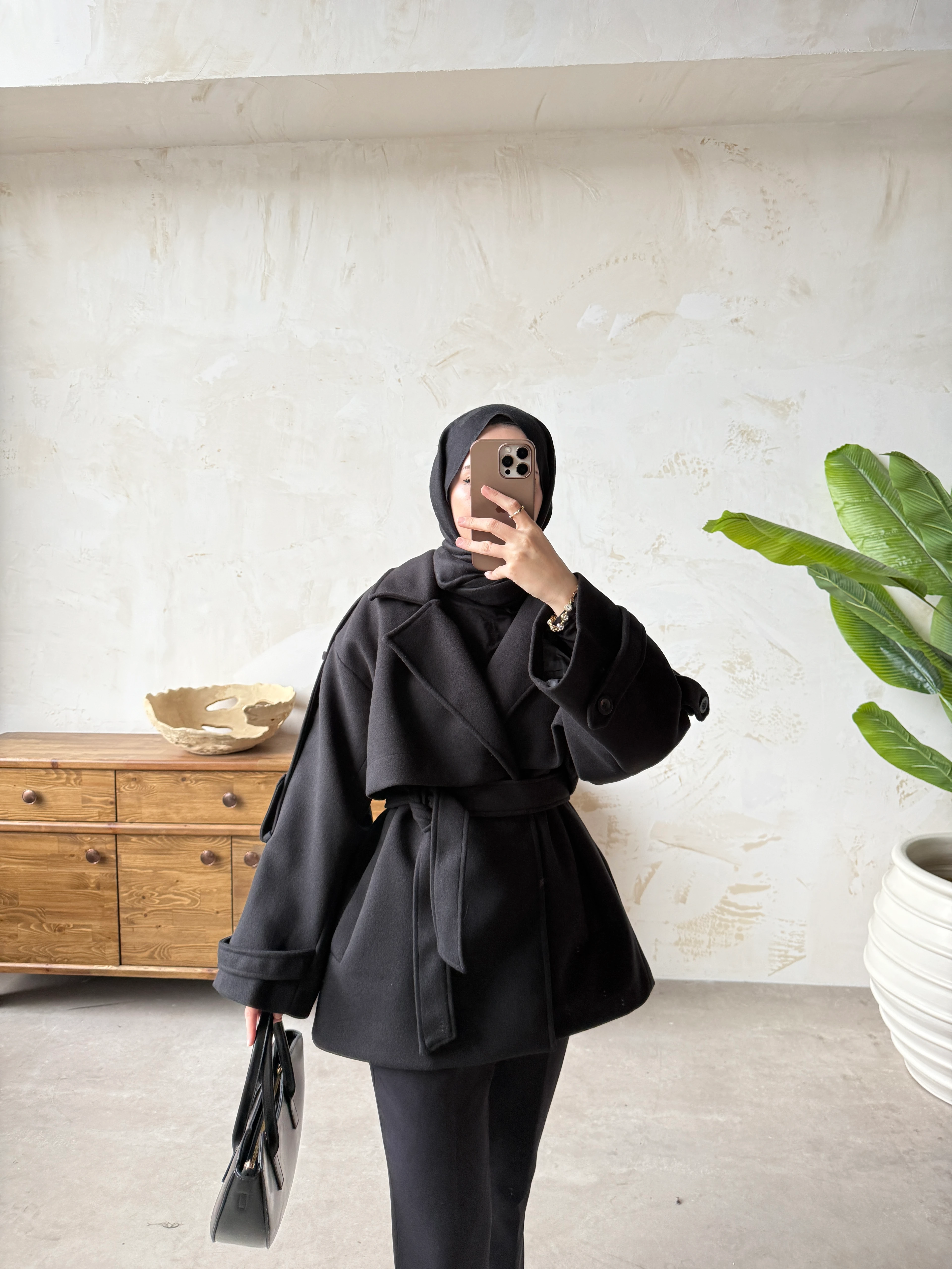 PETRA KISA KABAN - Siyah