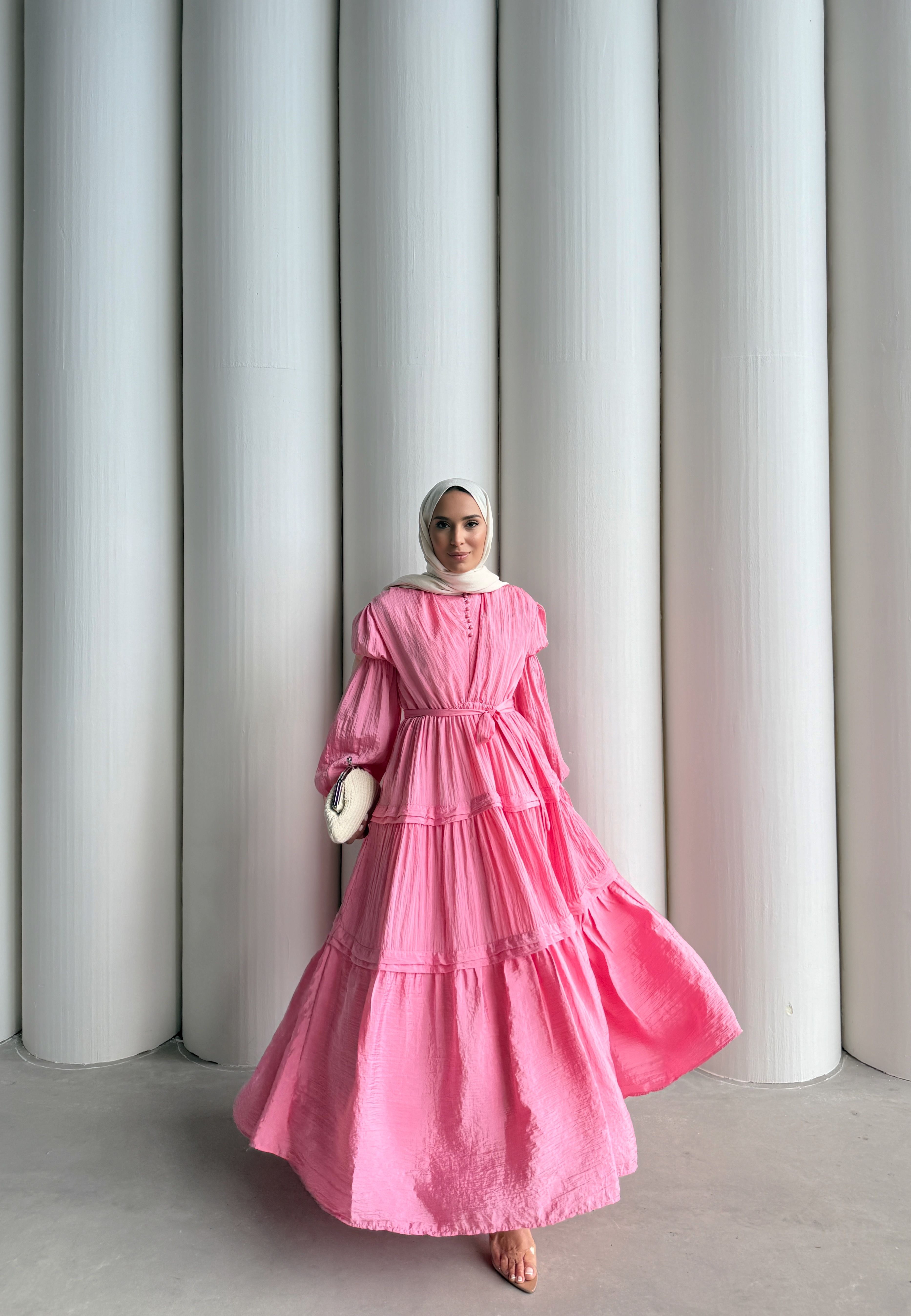 LEUR ELBİSE  - PEMBE