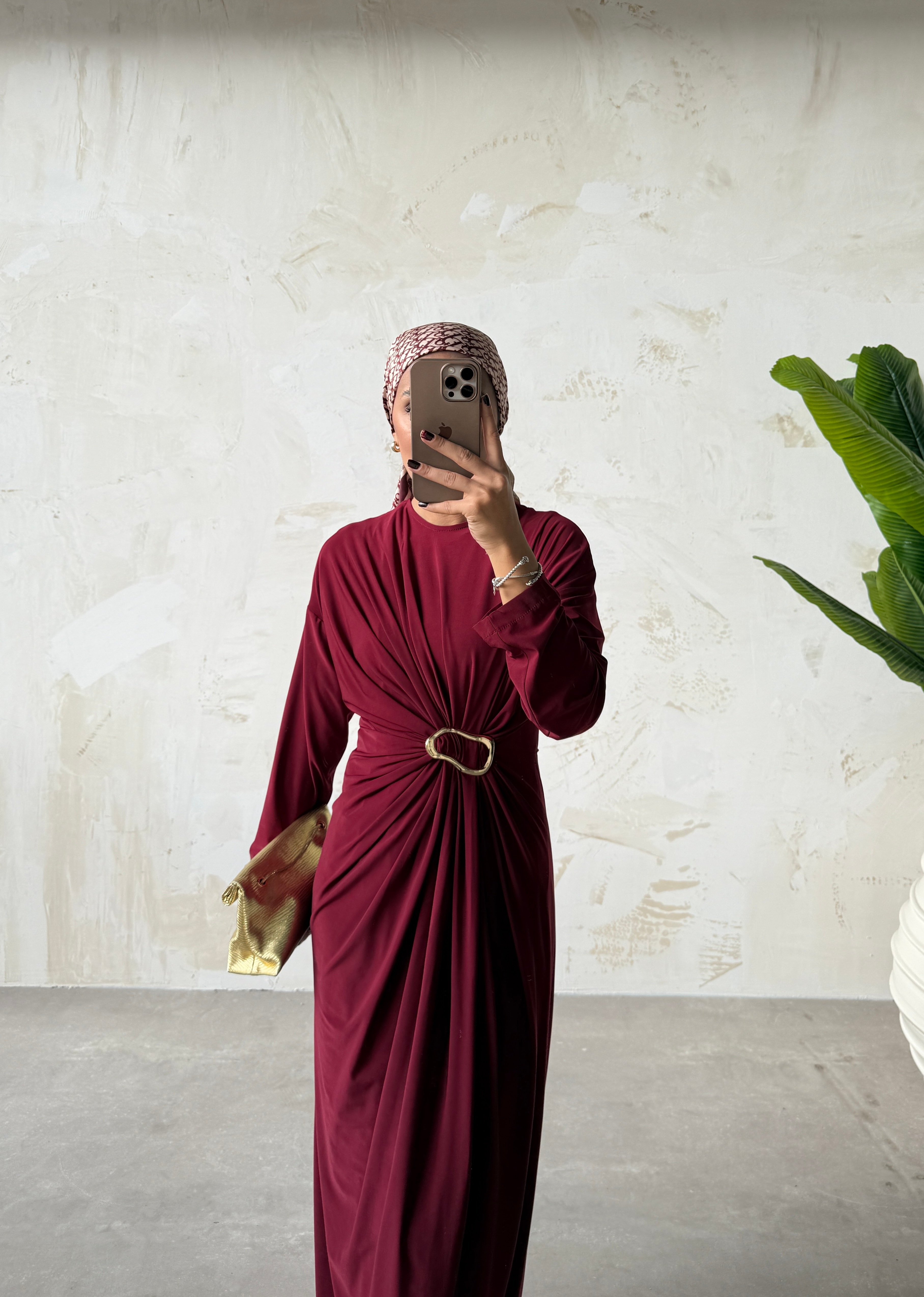 TOKALI ELBİSE  - BORDO