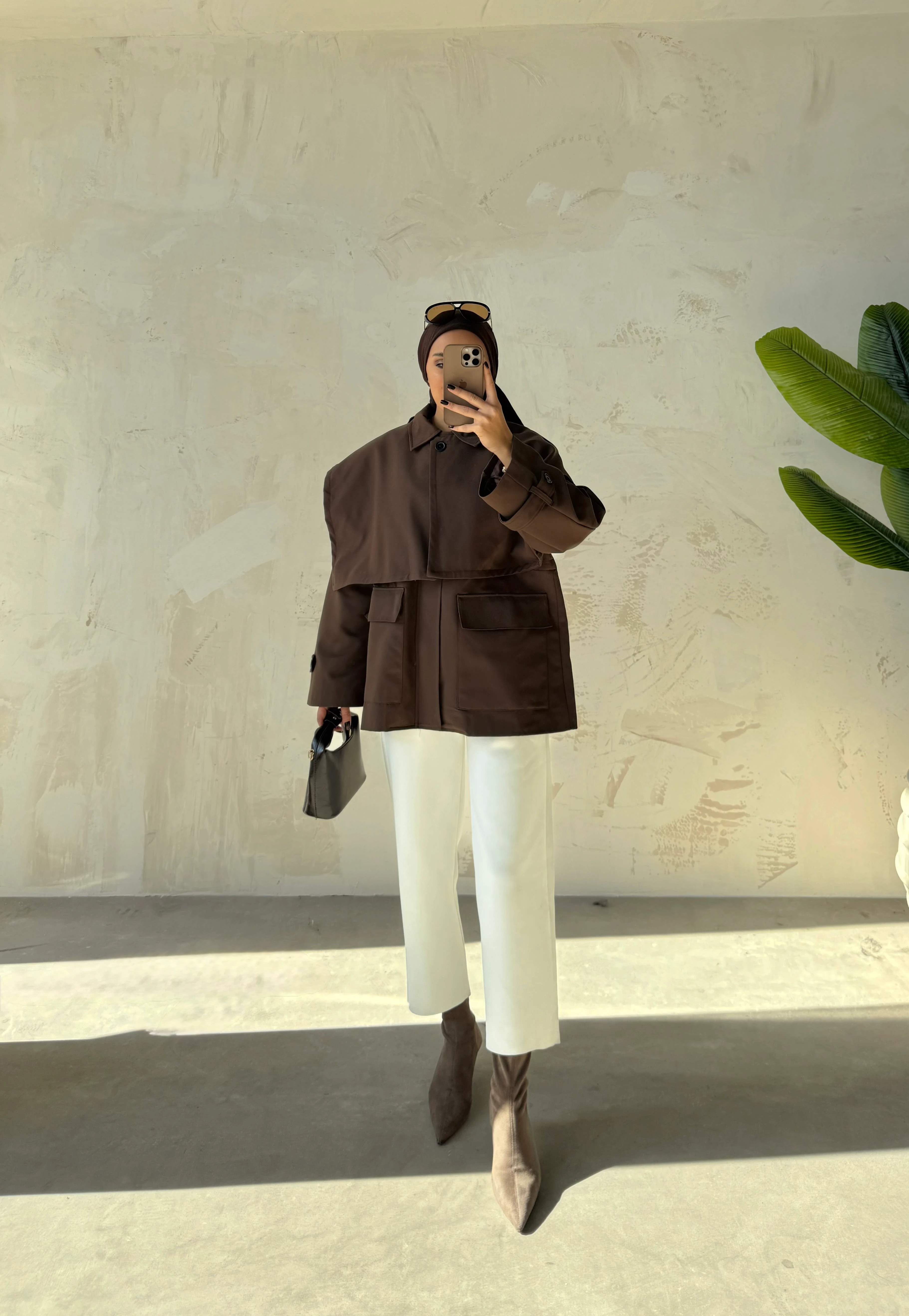 YAKALI TRENÇKOT - Kahverengi