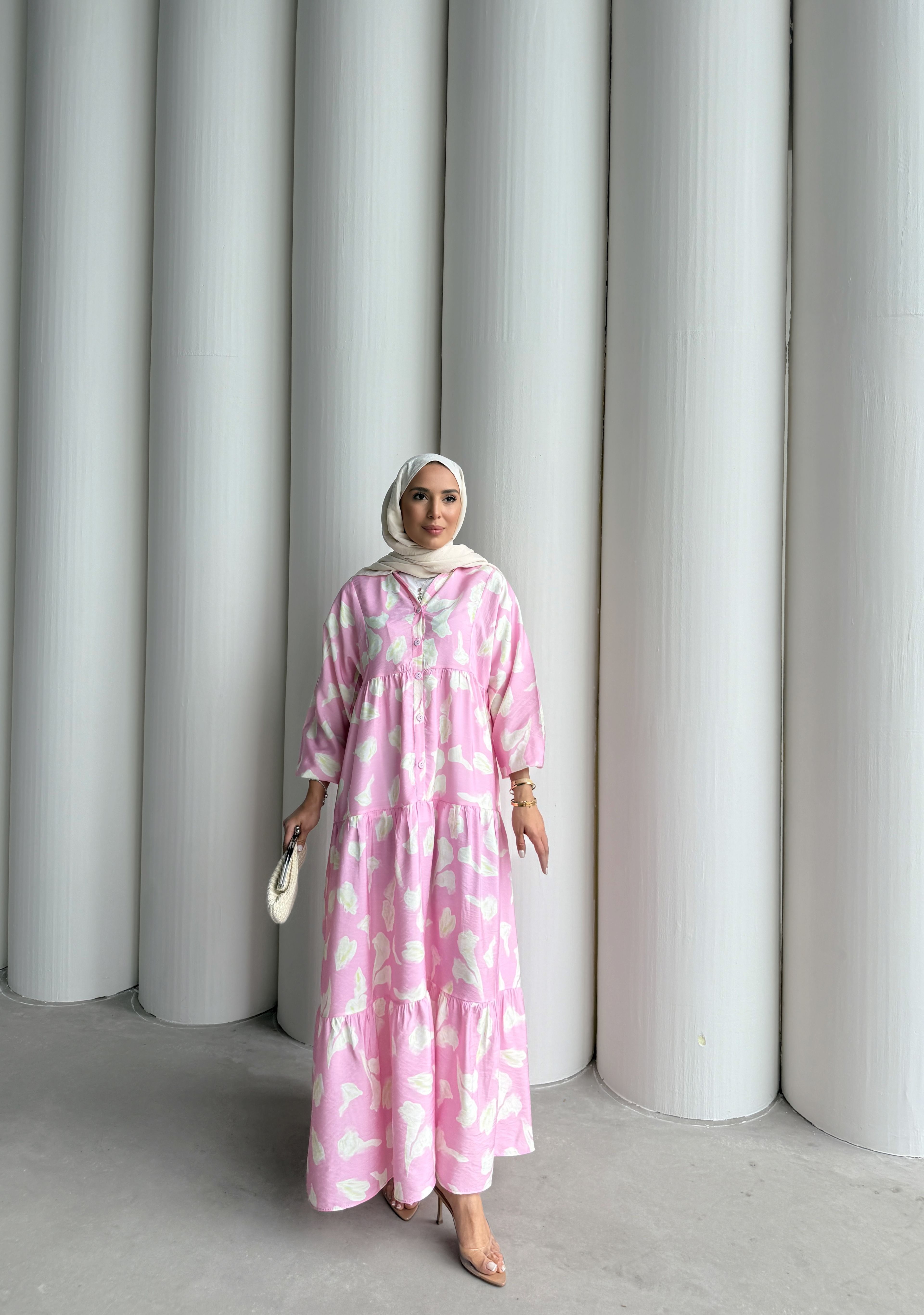 ROBADAN ELBİSE - PEMBE
