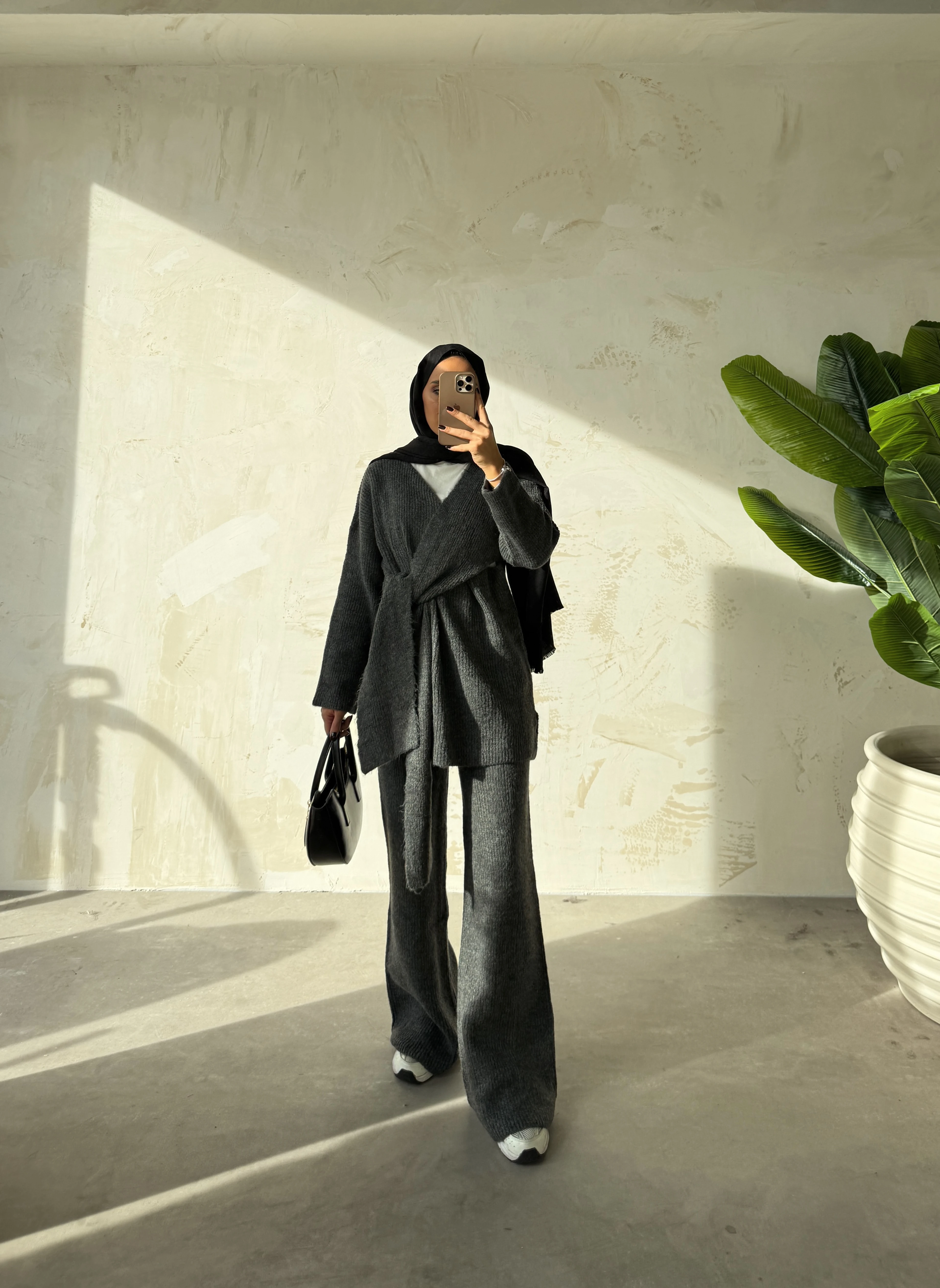 BAĞLAMALI TRİKO - Antrasit Gri