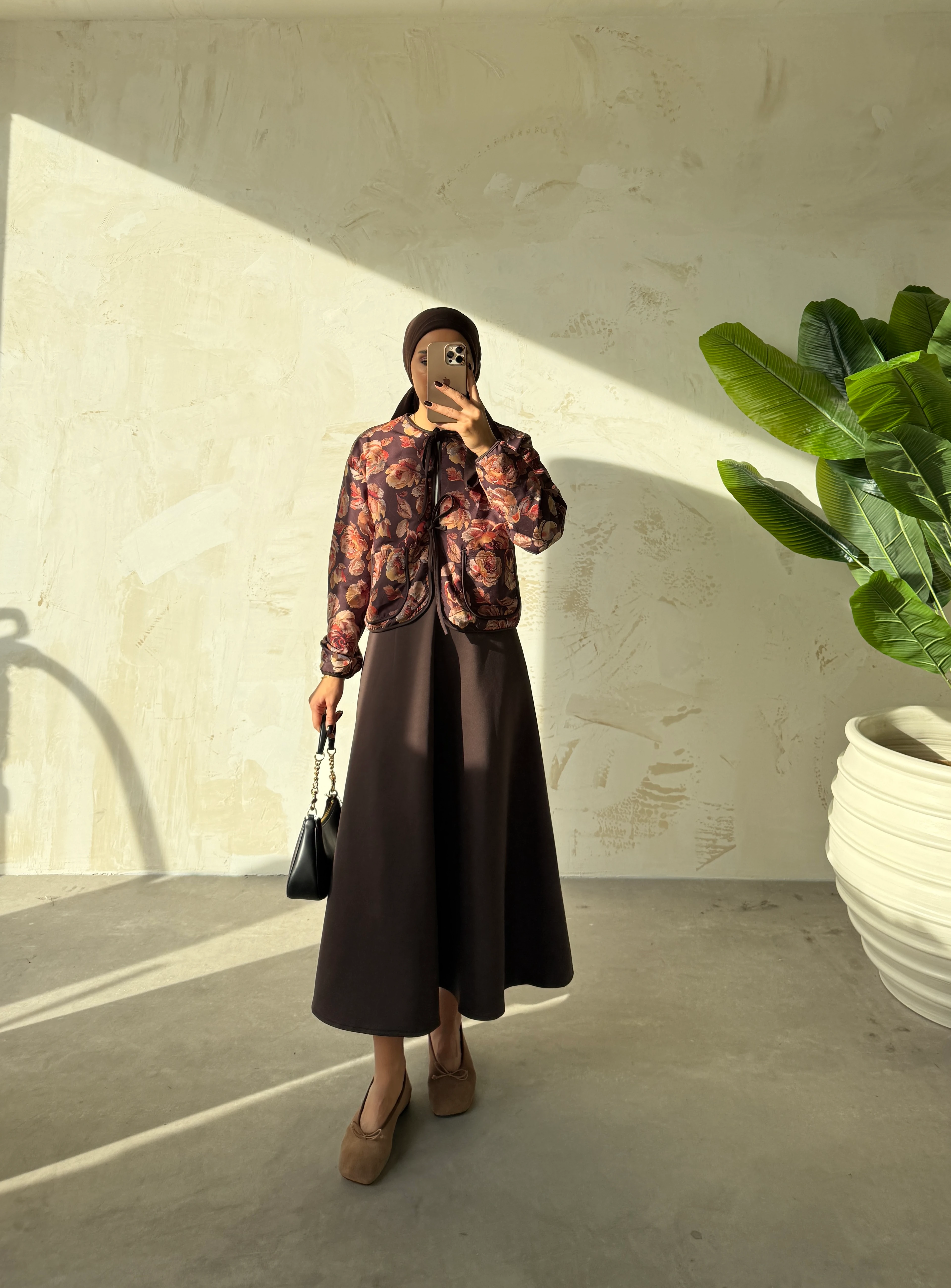 LAVNİ ETEKLİ TAKIM  - Kahverengi