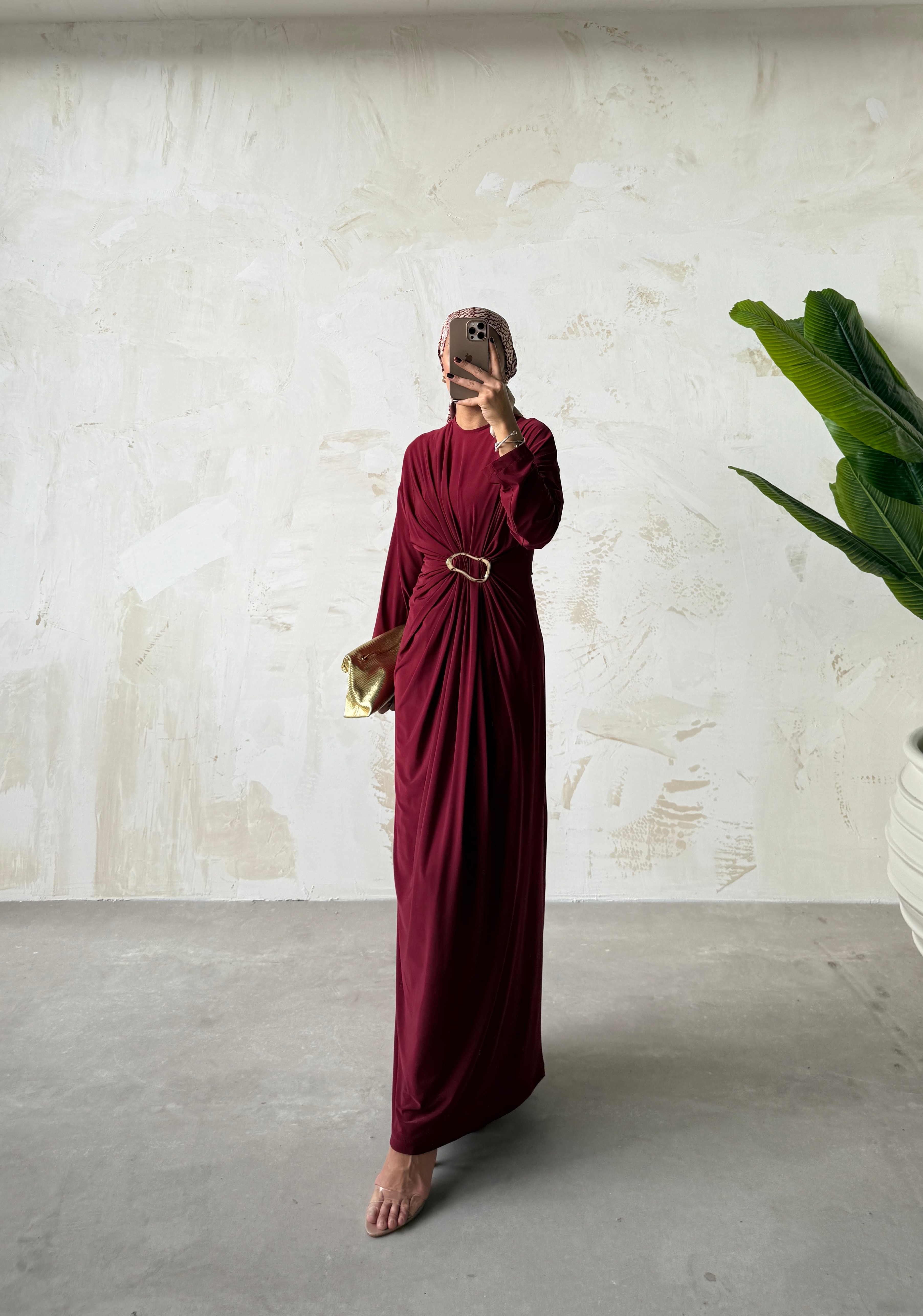 TOKALI ELBİSE  - BORDO