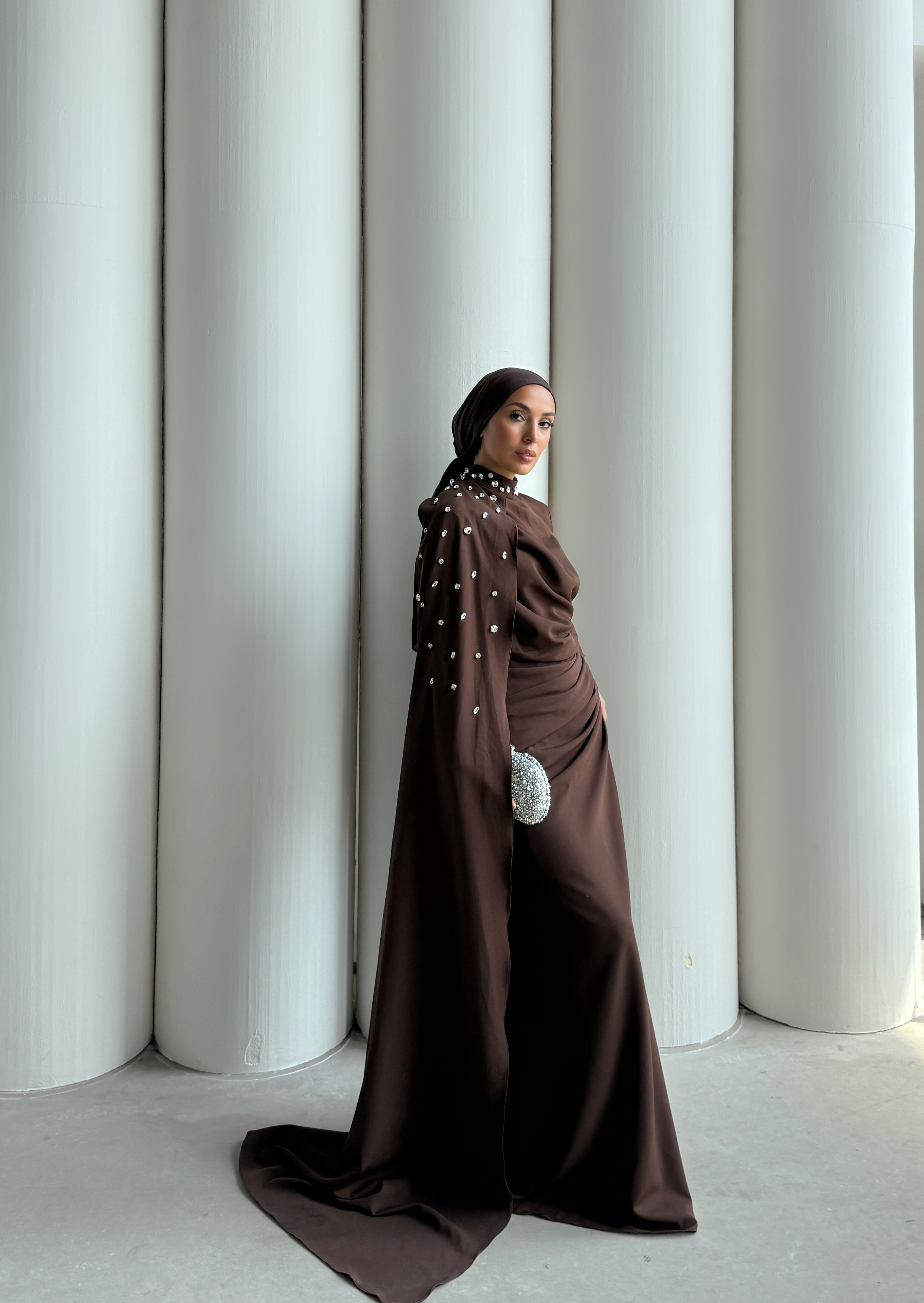 MOİRA TAŞLI ELBİSE  - Bej
