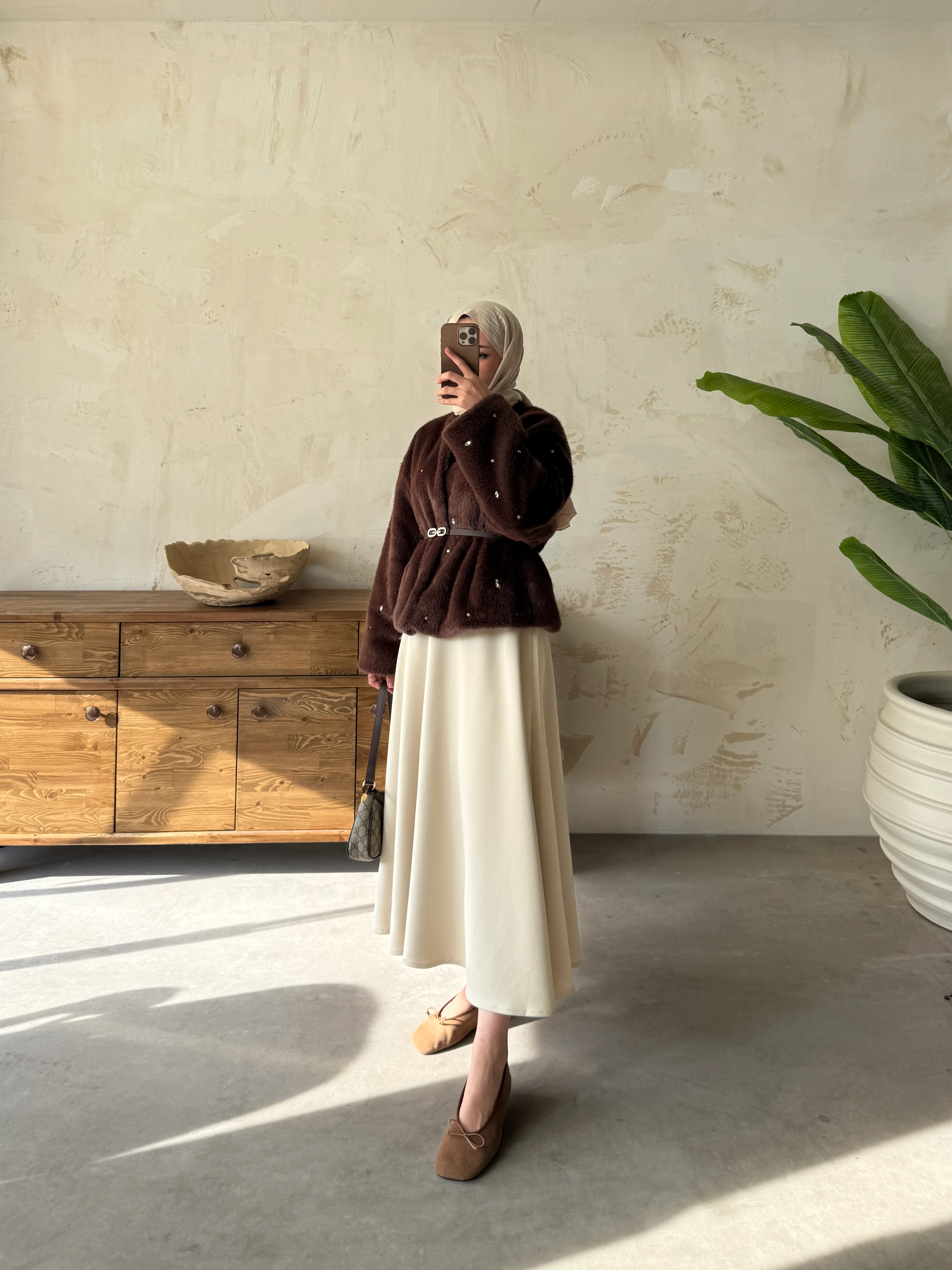 TAŞLI KABAN - Kahverengi