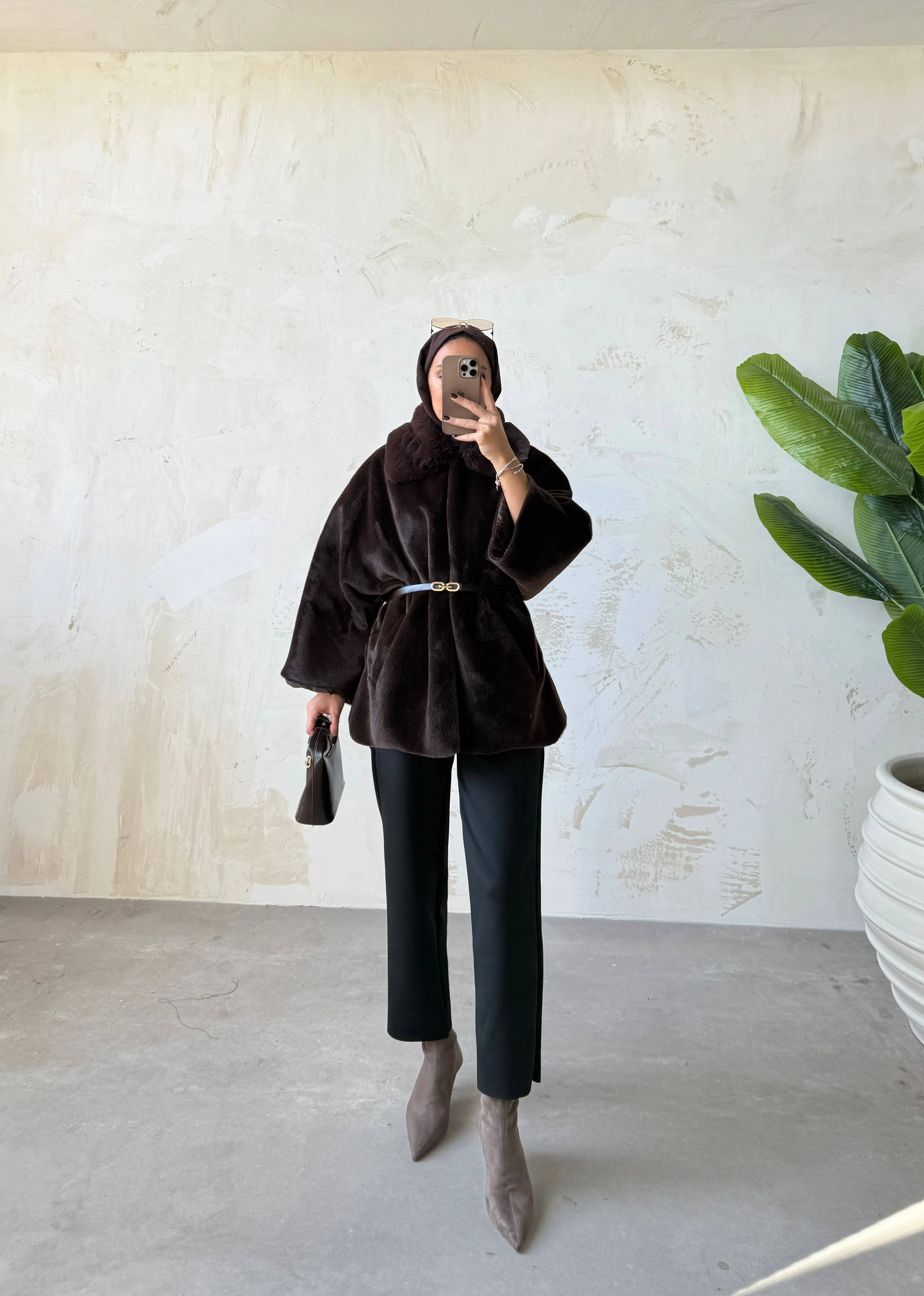 ESEEL KÜRK KABAN - Kahverengi