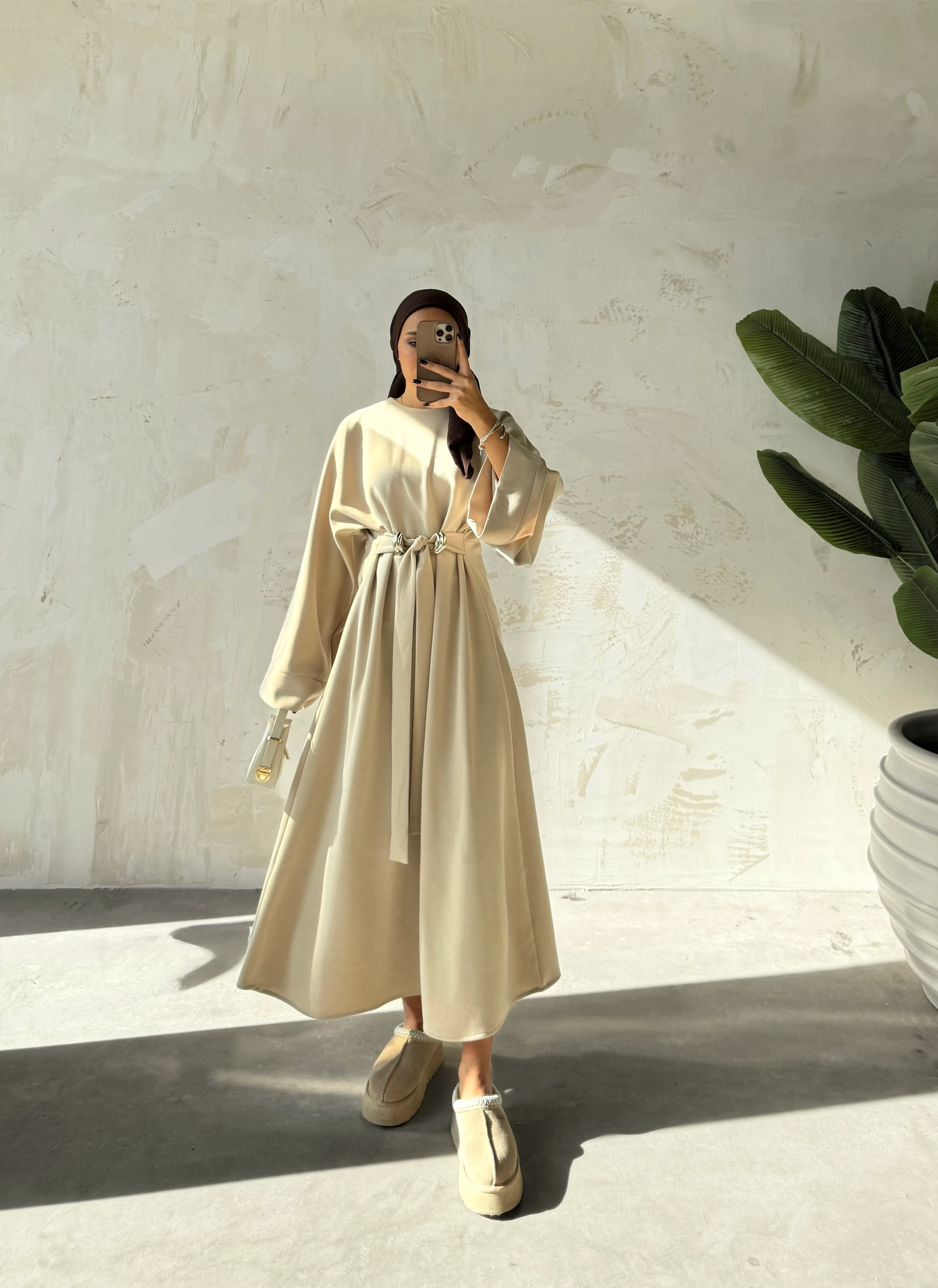 RABİNA ELBİSE  - BEJ