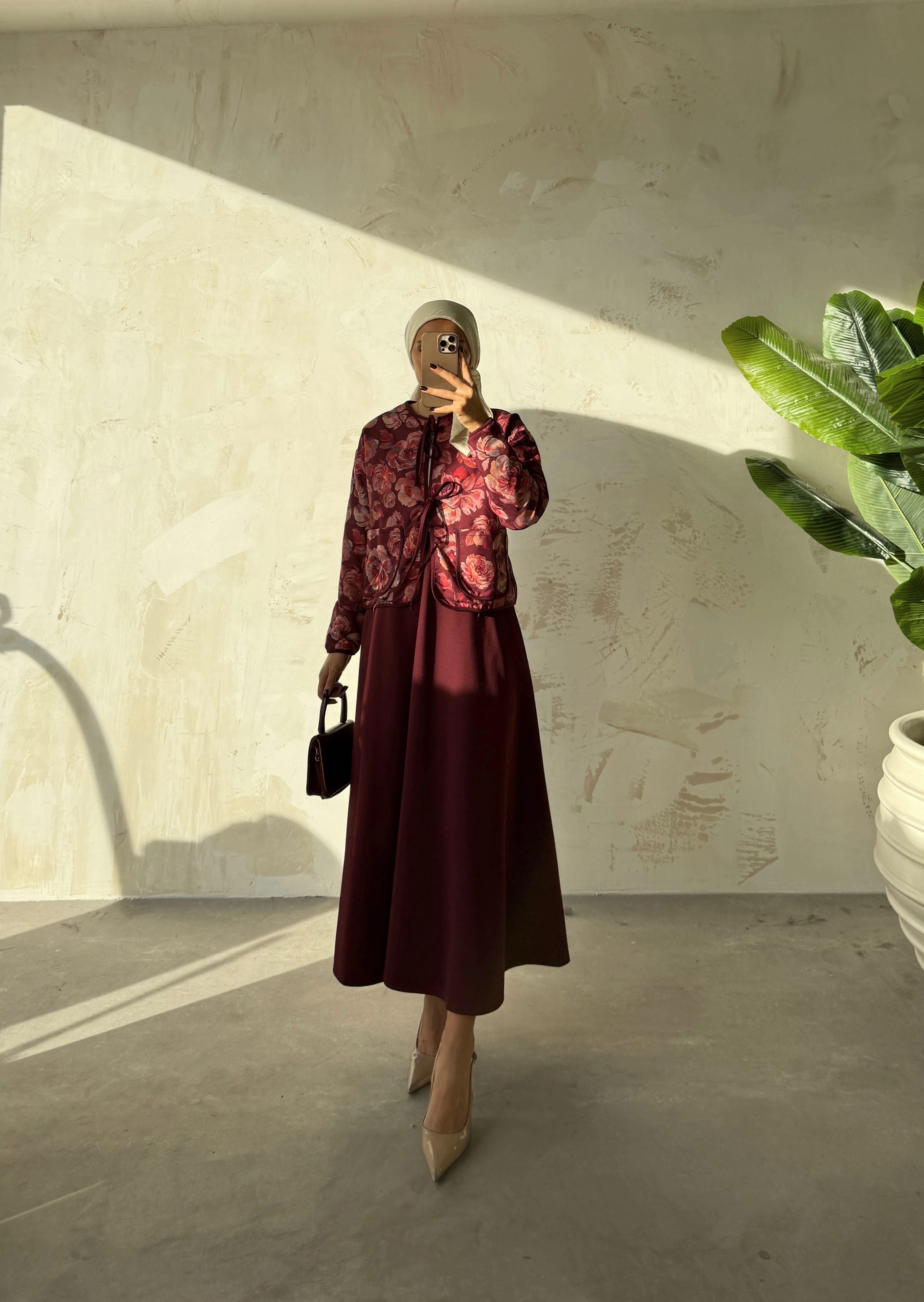 LAVNİ ETEKLİ TAKIM  - Bordo