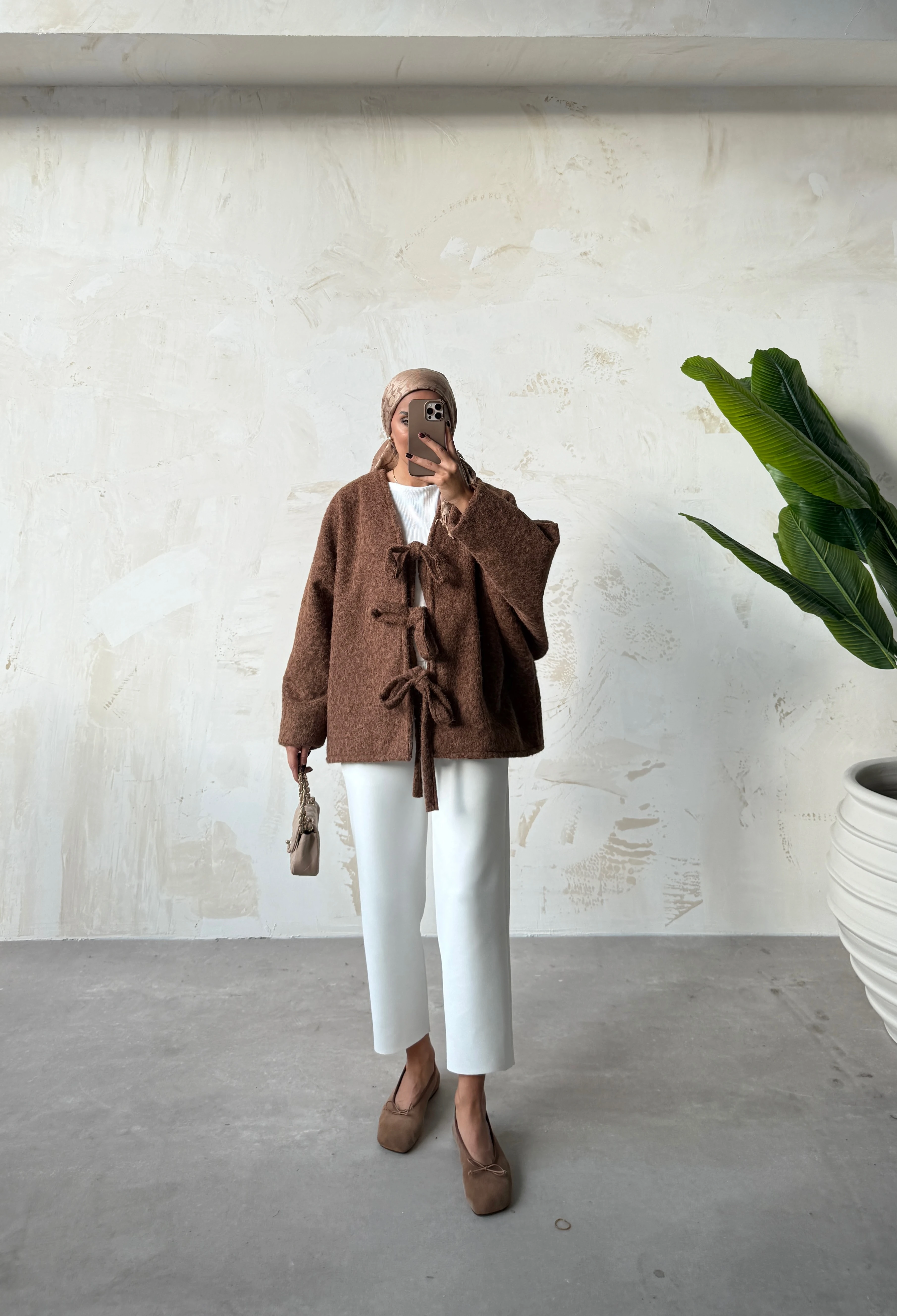 MANT SAÇAKLI KAŞE  - Kahverengi