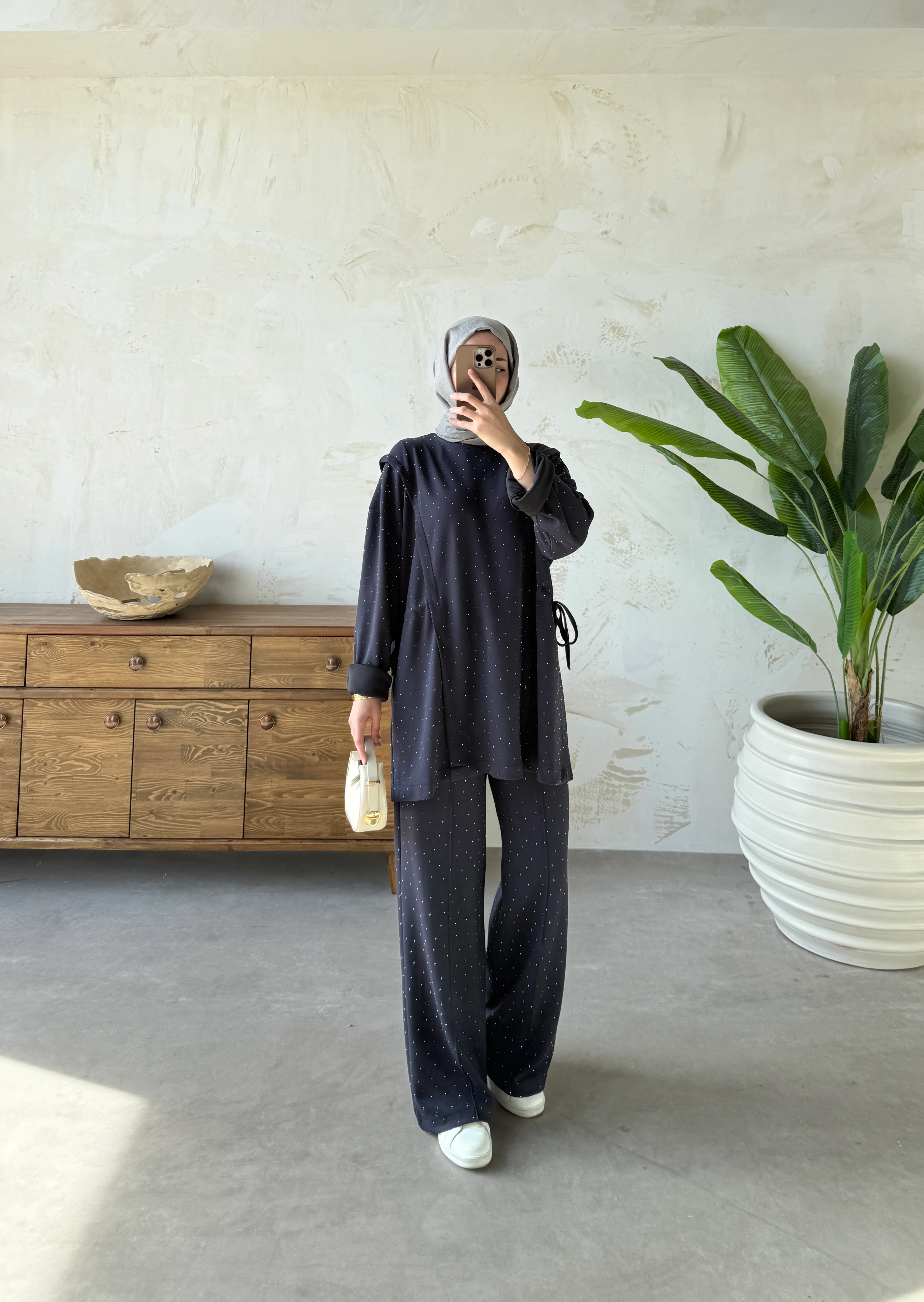 TAŞLI OYS TAKIM - Antrasit Gri