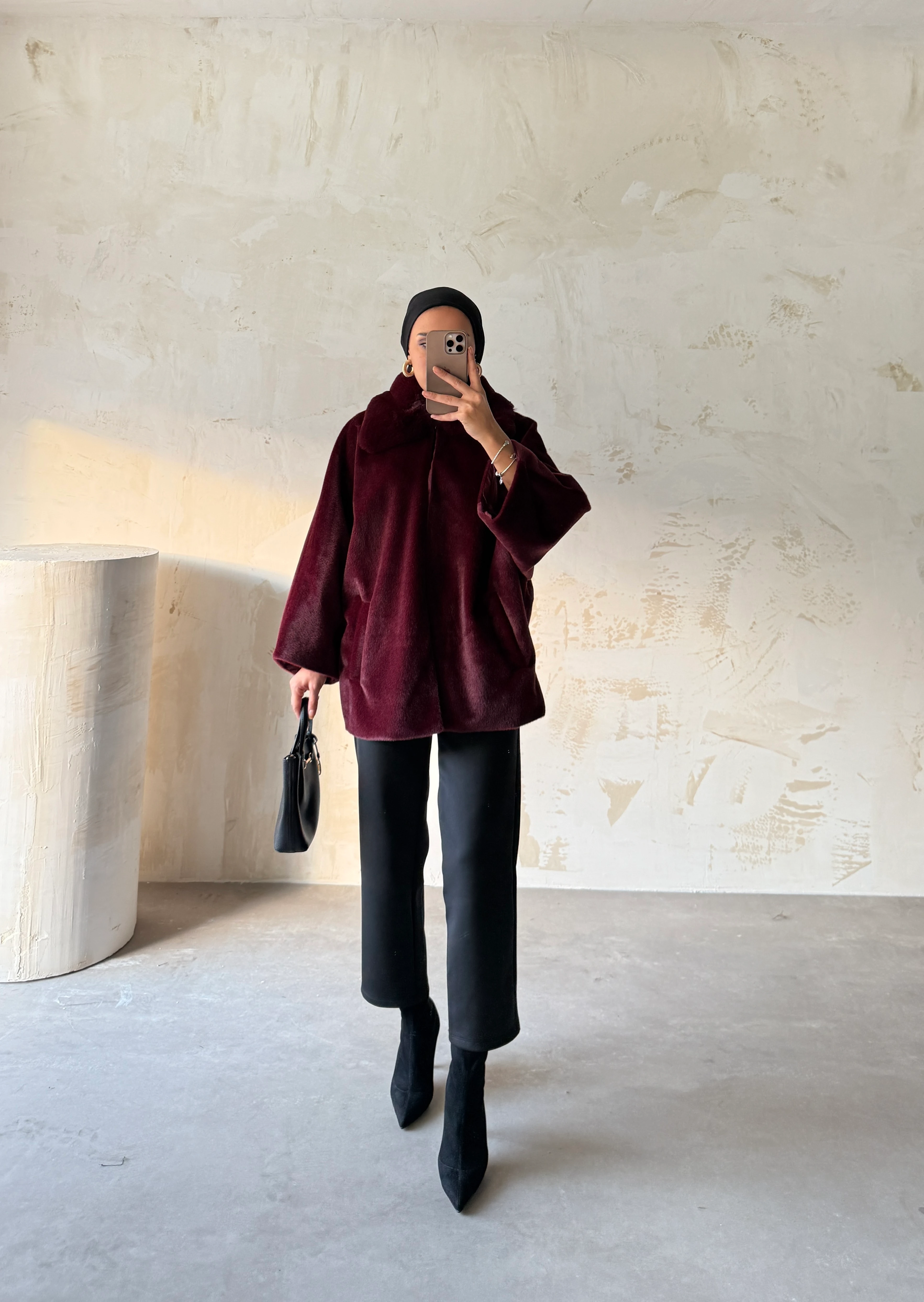 ESEEL KÜRK KABAN - Bordo