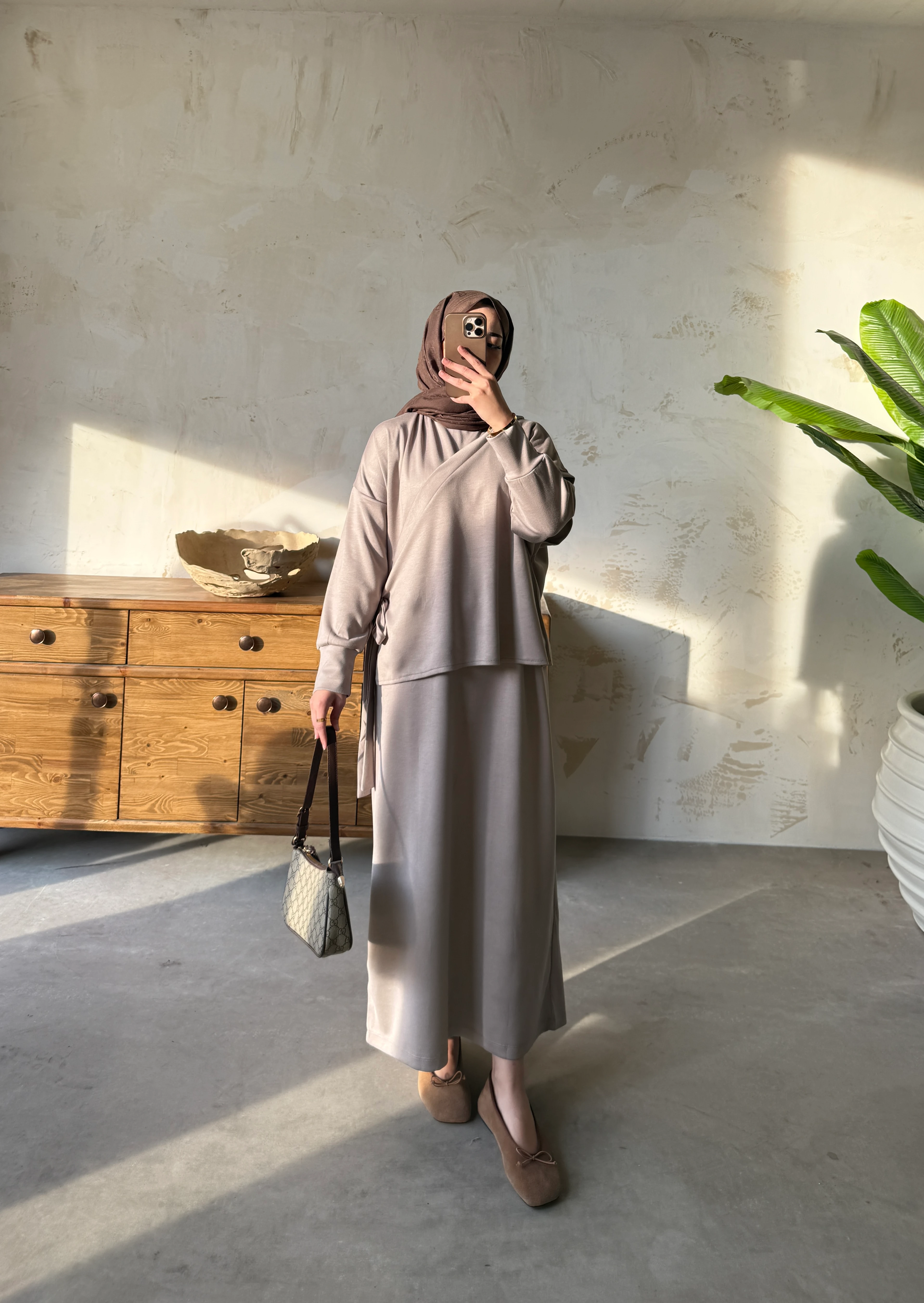 SÜVETER ELBİSE  - Vizon