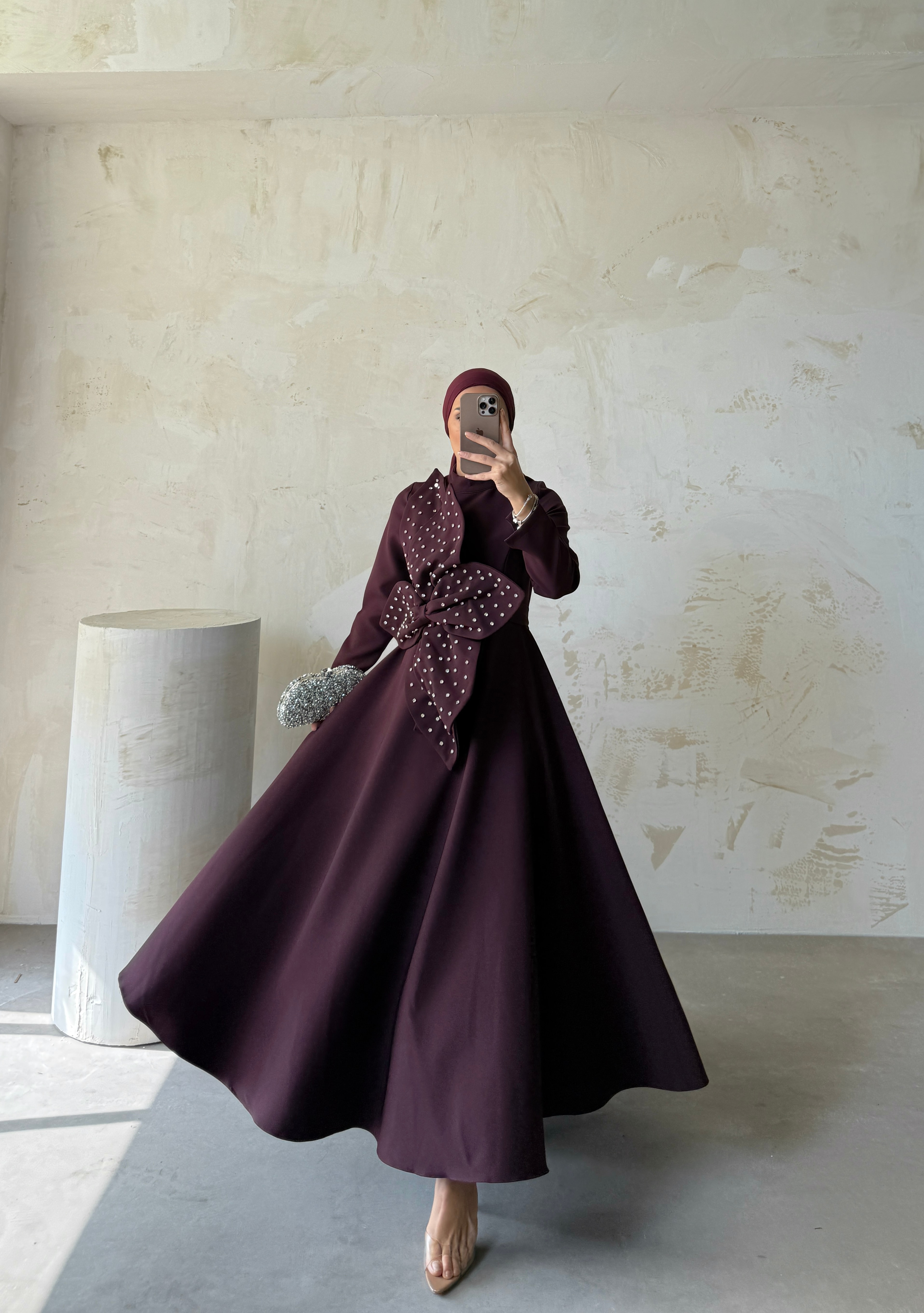 MALİN ELBİSE  - BORDO