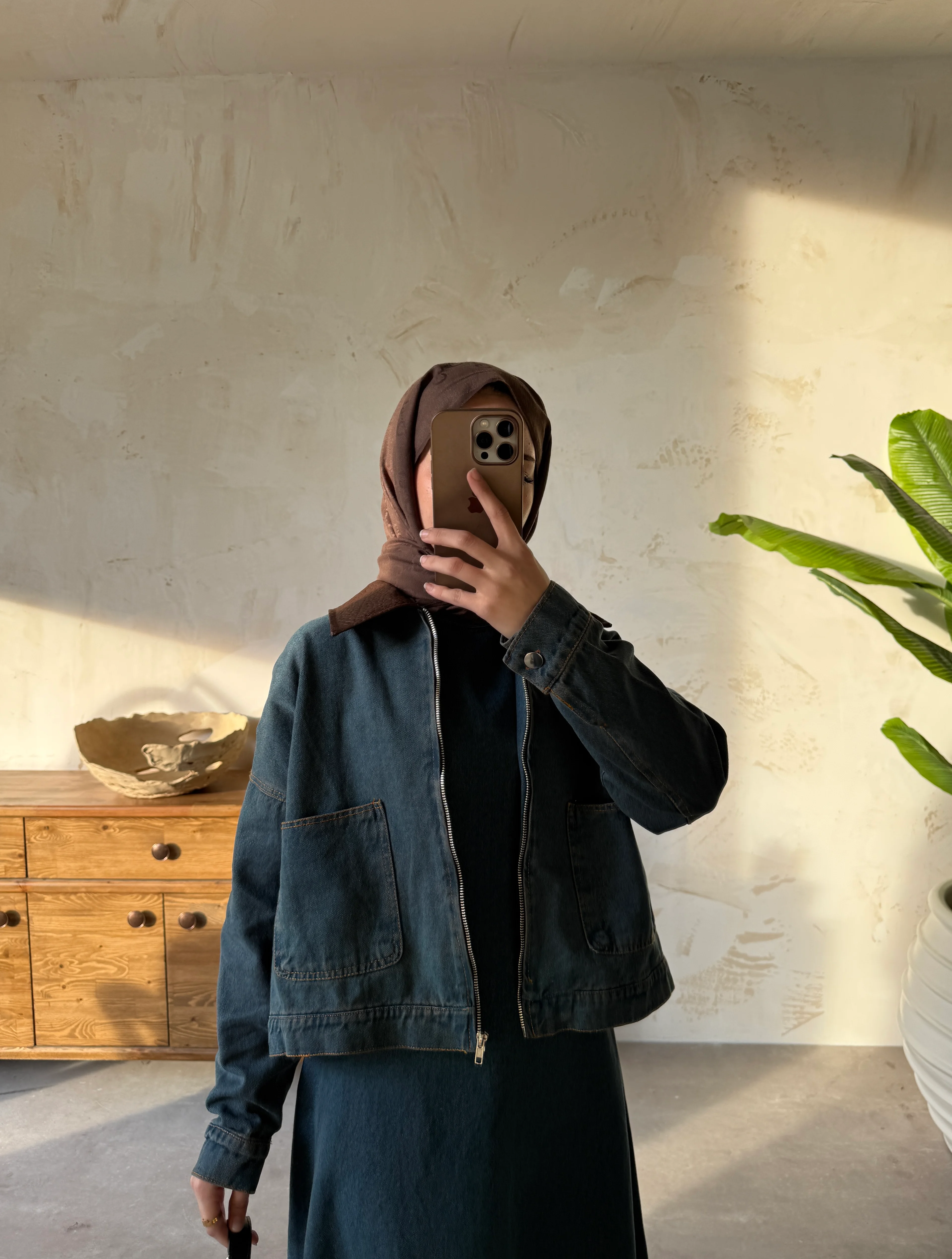 CEKETLİ KOT ELBİSE 