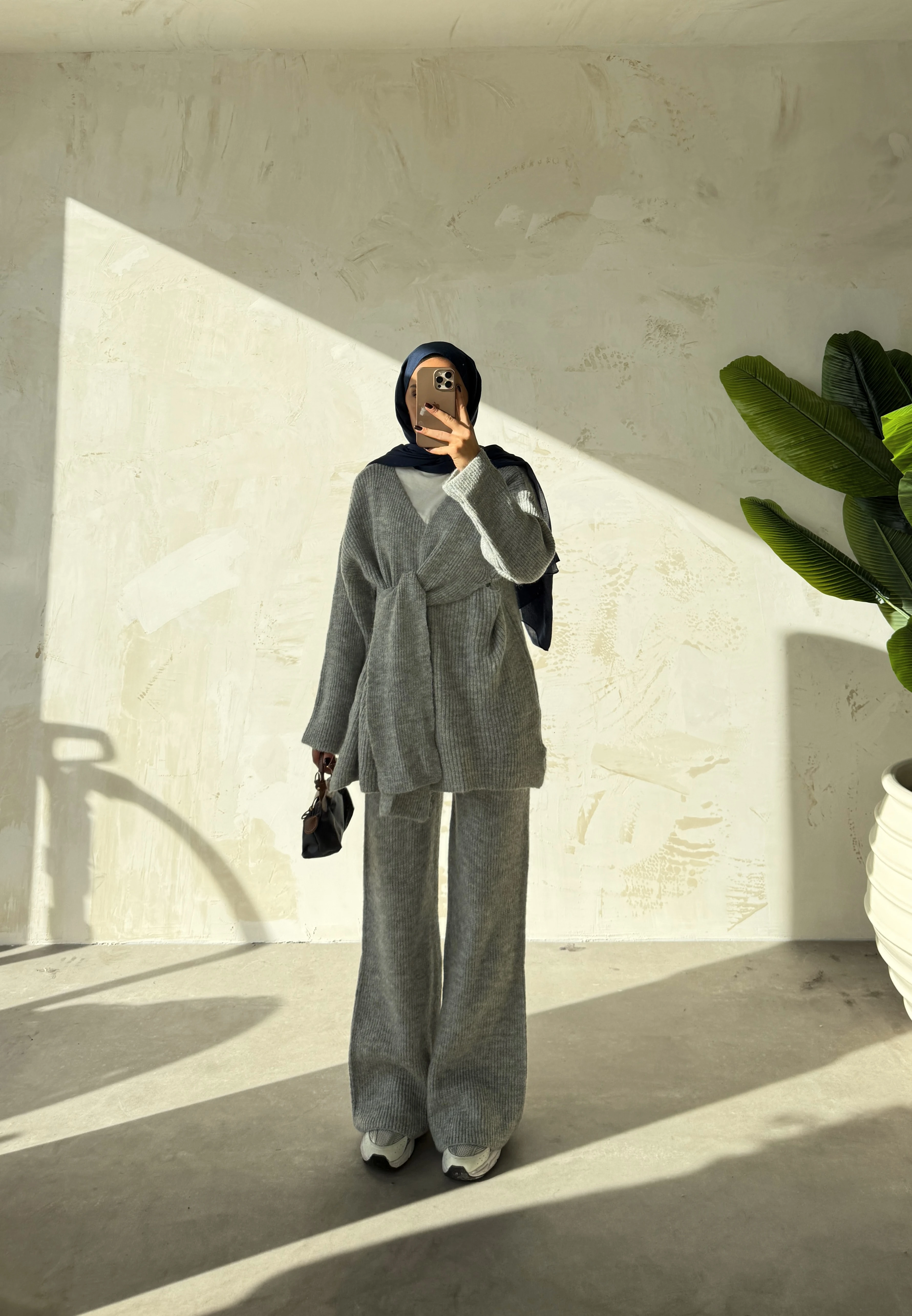 BAĞLAMALI TRİKO - Gri