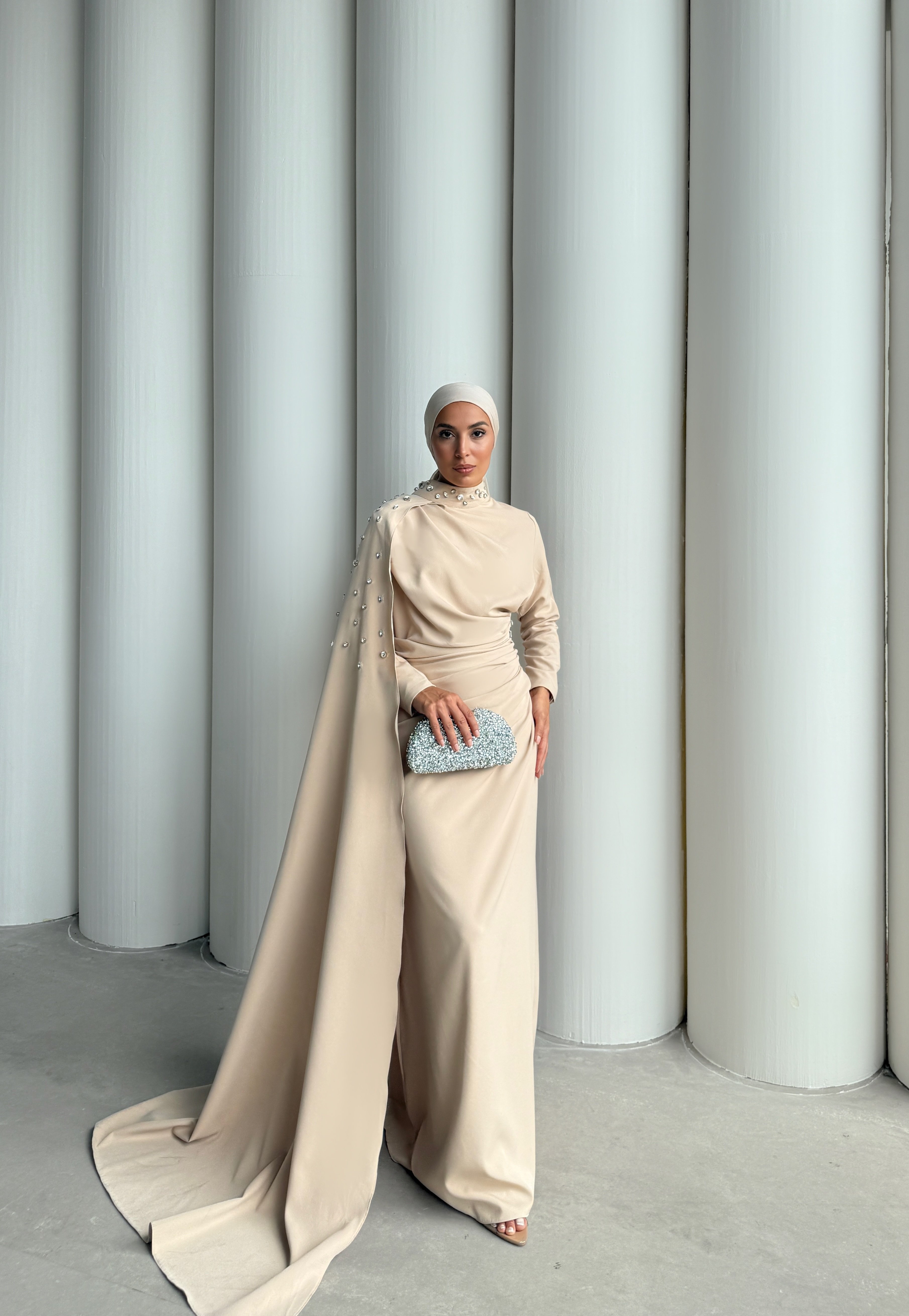 MOİRA TAŞLI ELBİSE  - Beyaz