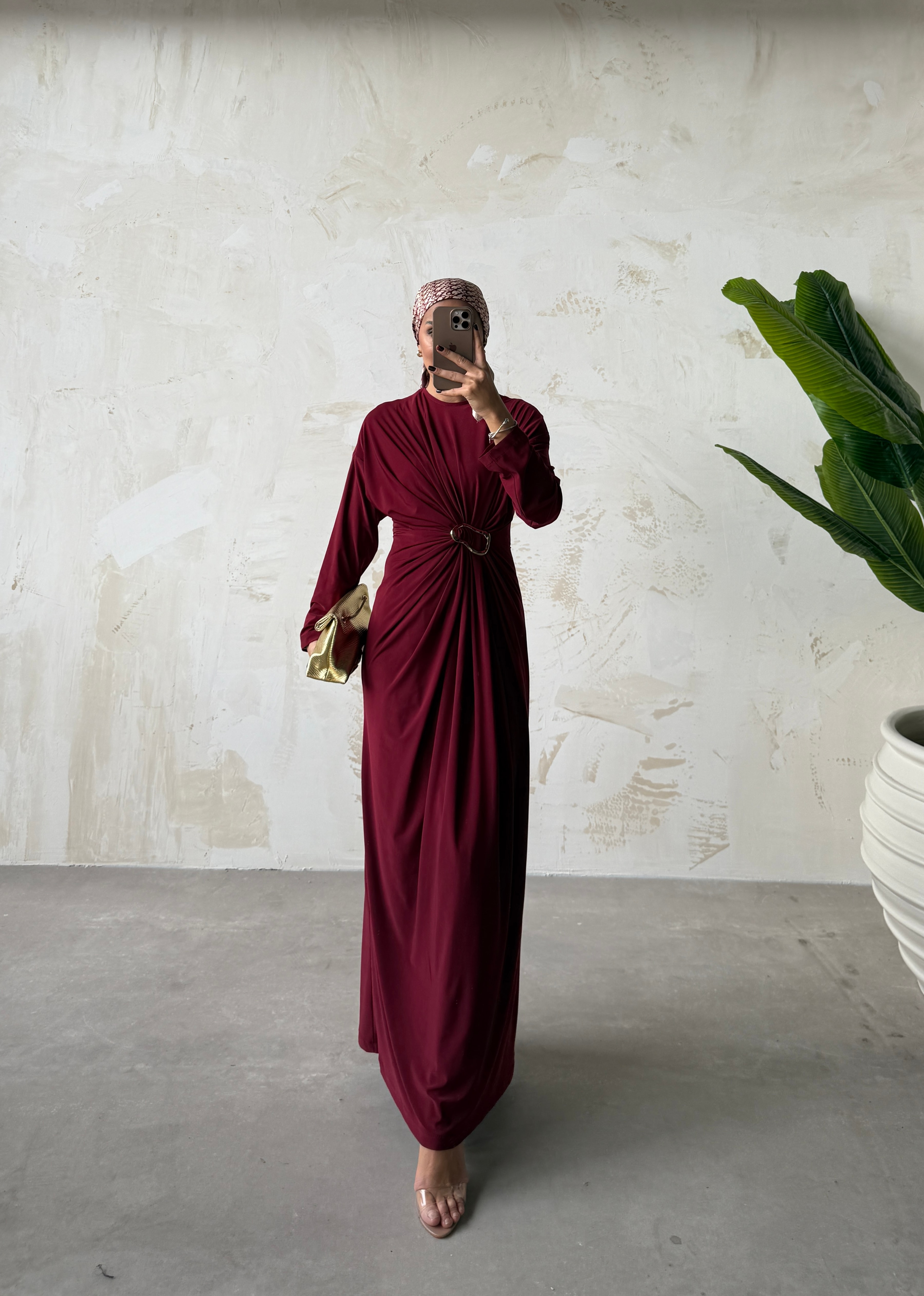 TOKALI ELBİSE  - BORDO