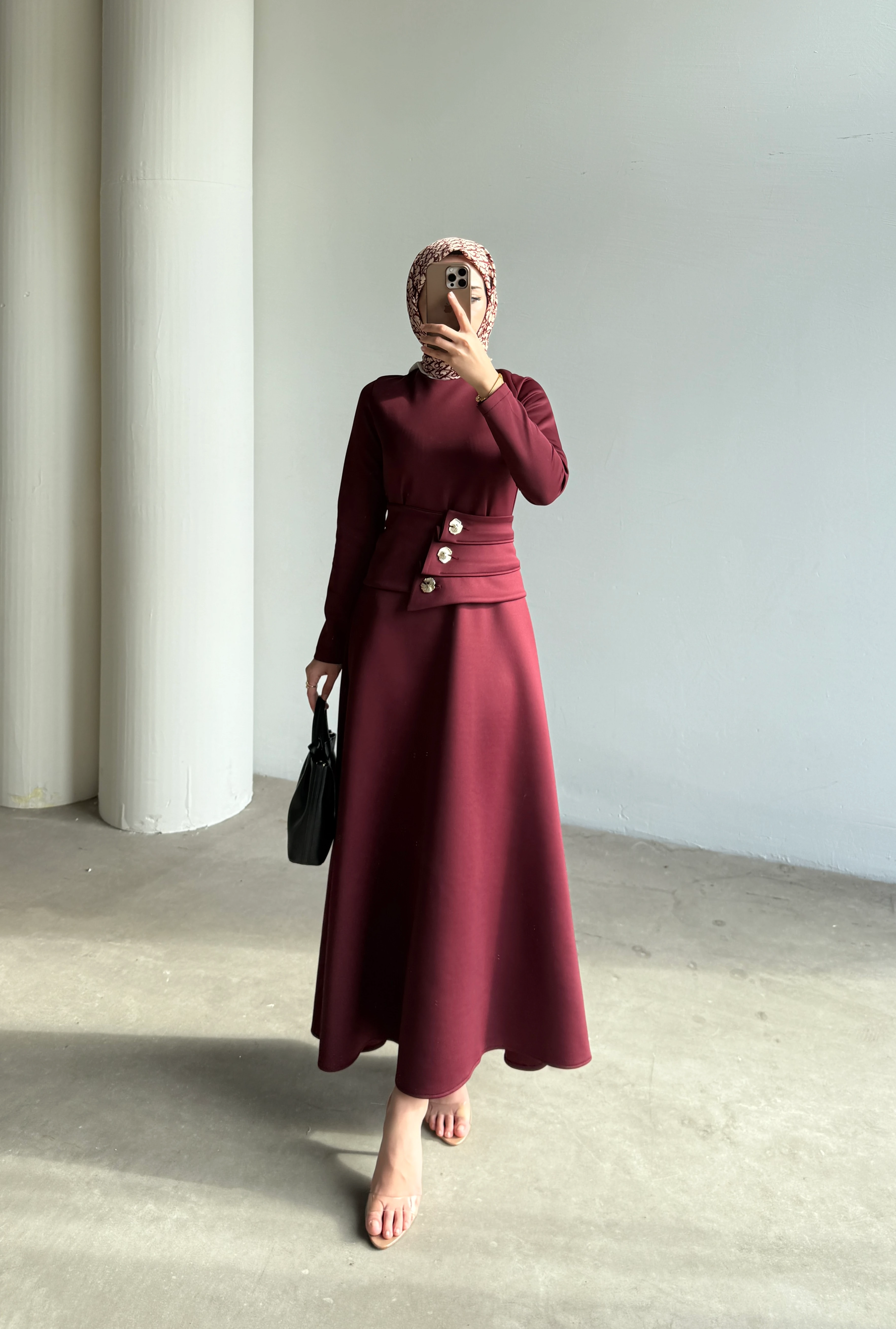 TAİRA ELBİSE - Bordo