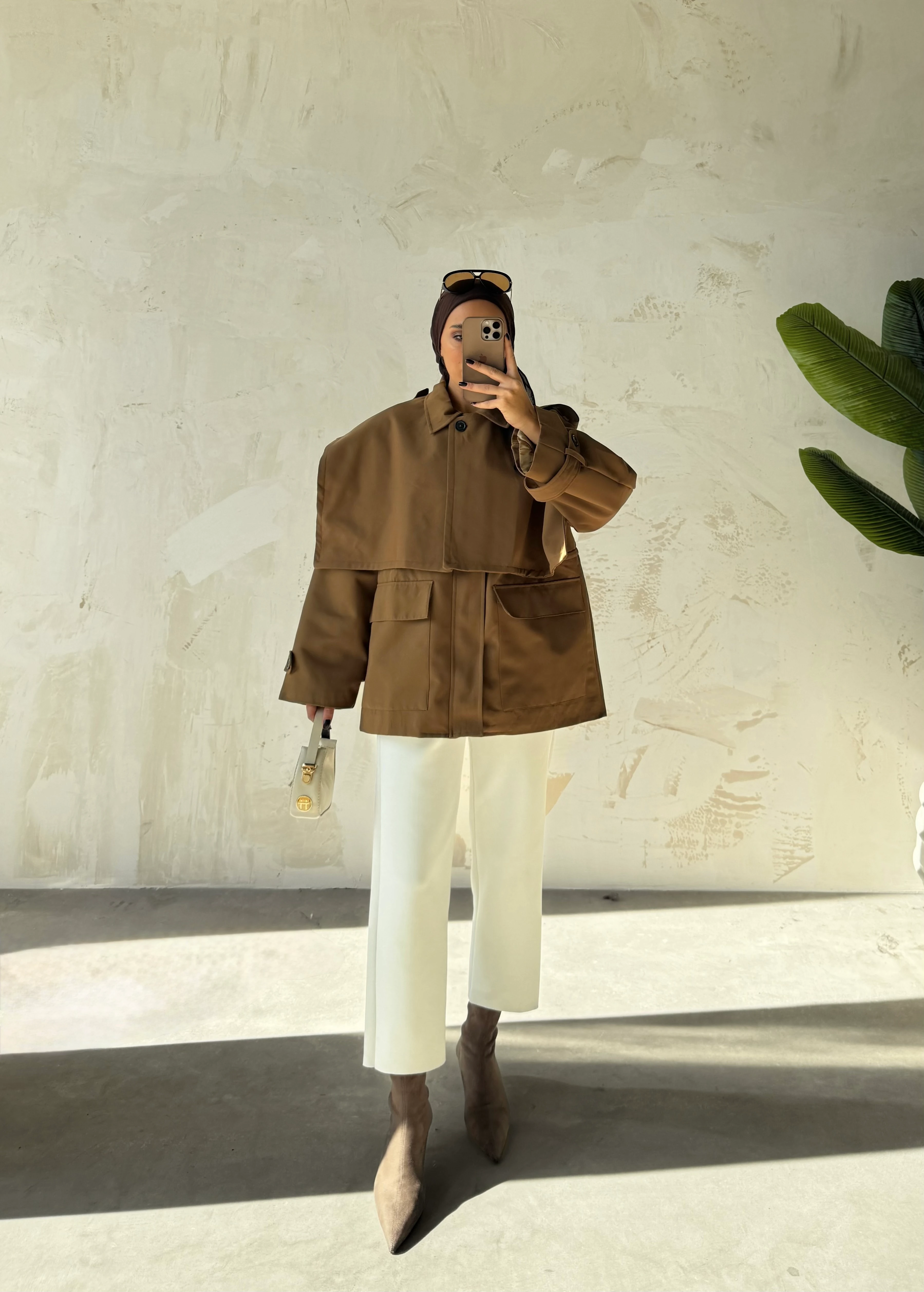 YAKALI TRENÇKOT - YAĞ YEŞİLİ