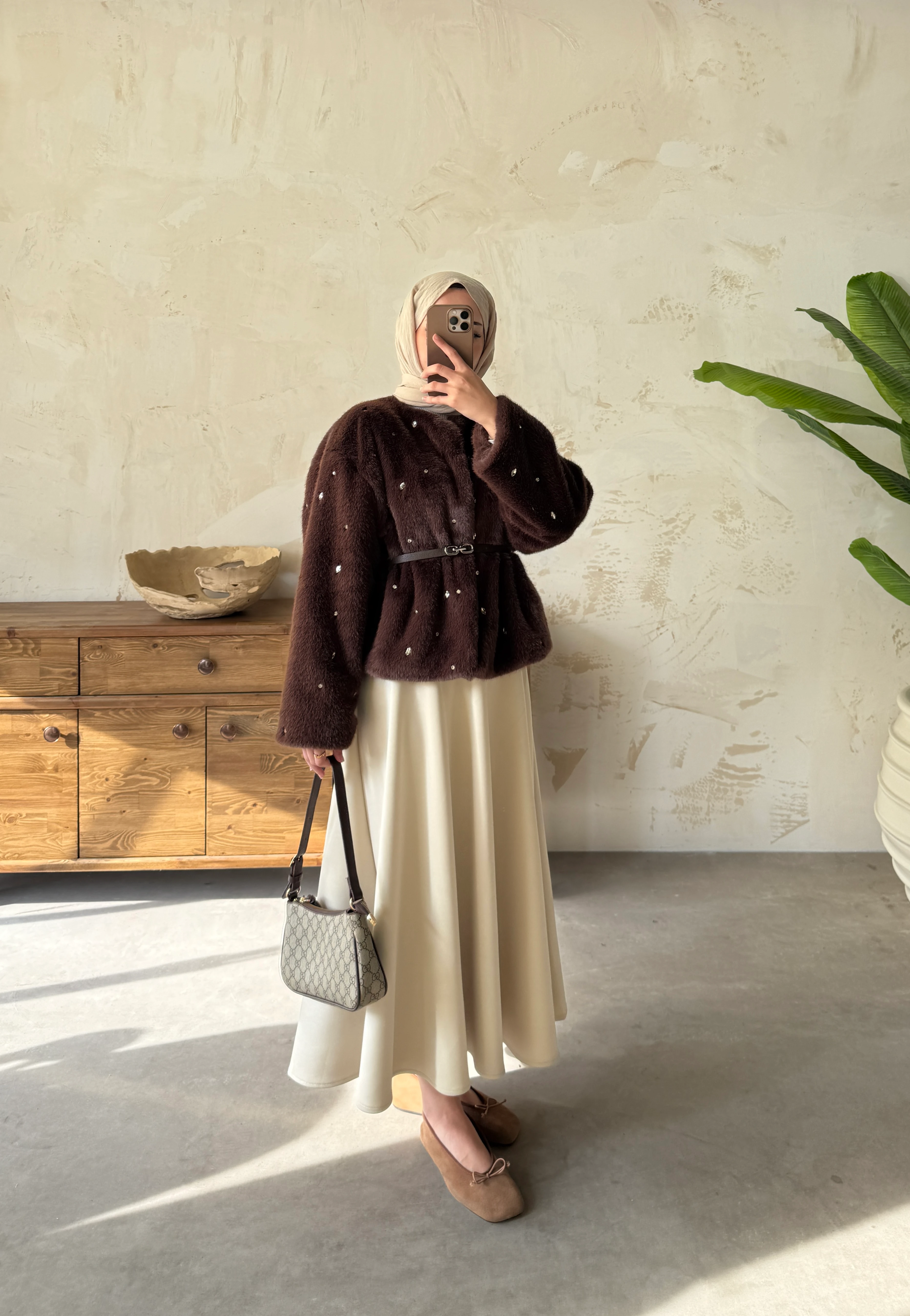 TAŞLI KABAN - Kahverengi