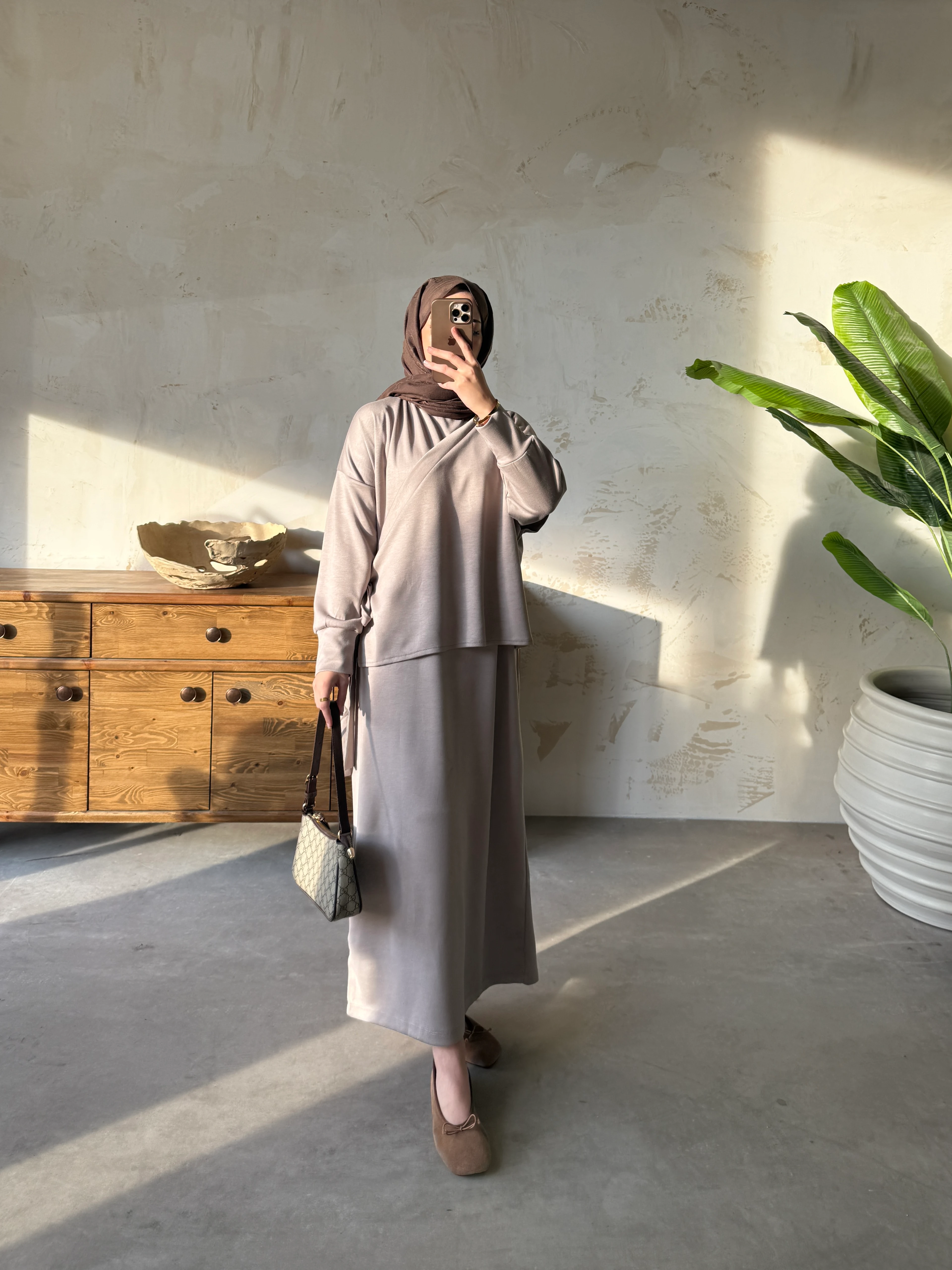 SÜVETER ELBİSE  - Vizon