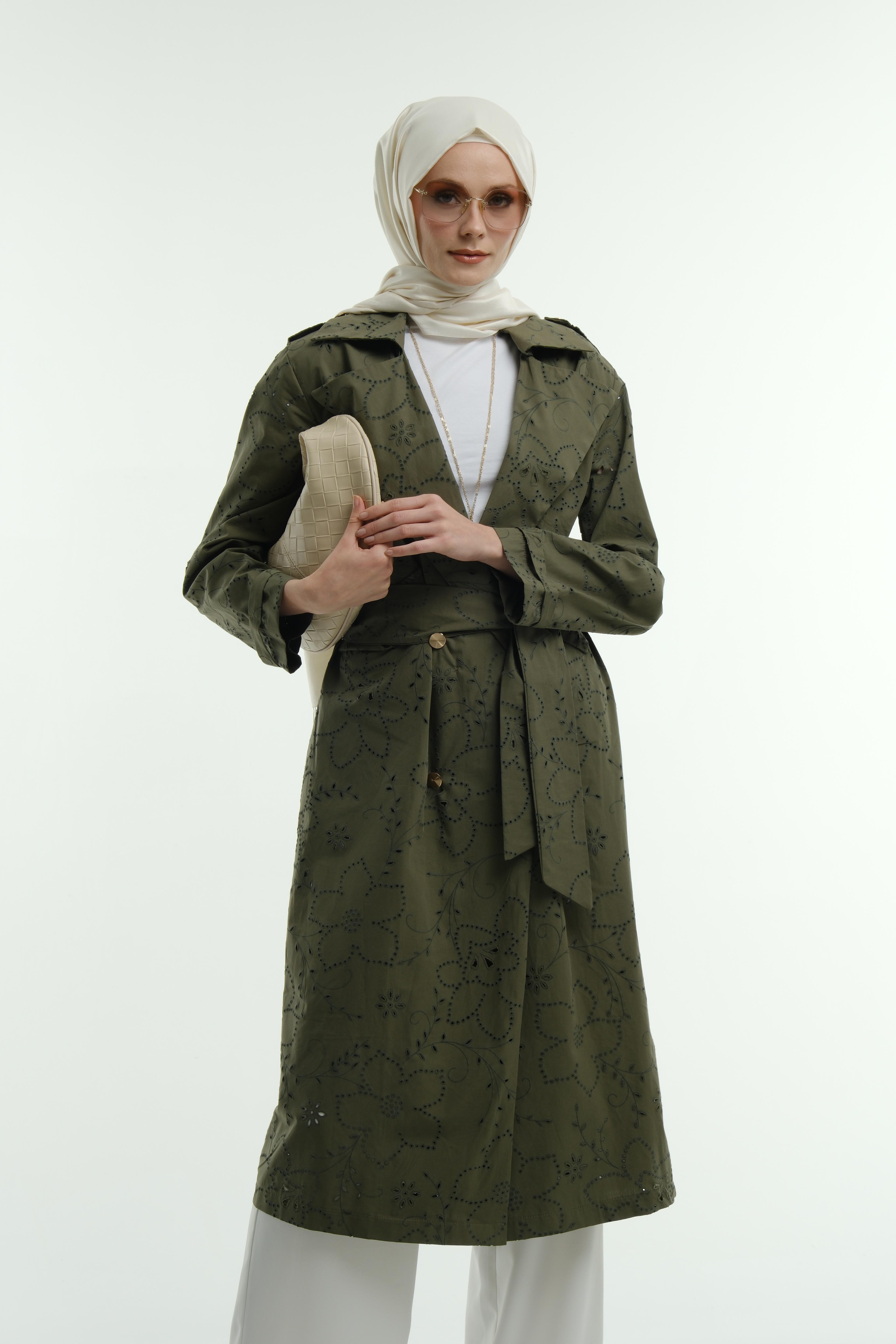 YEŞİL TRENÇKOT | VERDANT BLOOM TRENCH