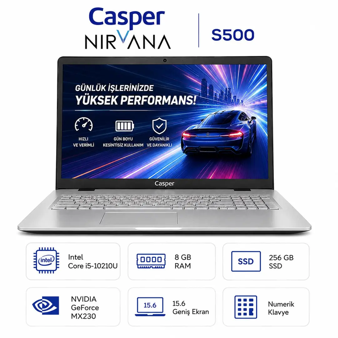 Casper Nirvana S500 ( B KALİTE ) İntel Core i5-10210u/8 gb ram