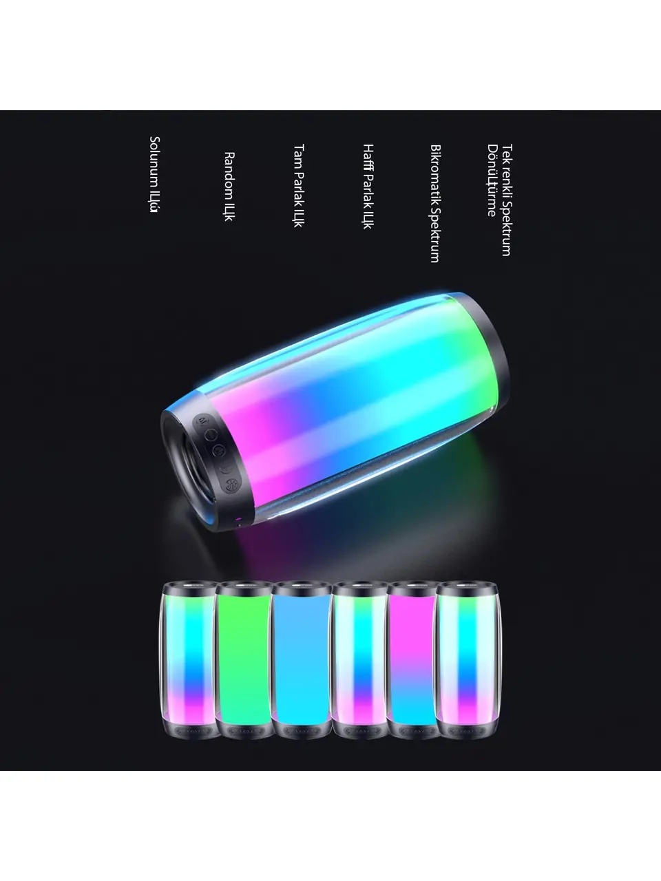 Lecoo RS13 Kablosuz 5W RGB Aydınlatmalı Bluetooth/USB/SD Kart Stereo Taşınabilir Hoparlör 3
