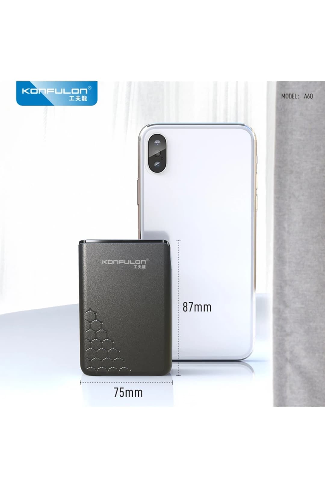 Konfulon A6Q 22.5W Usb 3.0 ve 20W Type-C Çıkışlı 10.000 mAh PD Powerbank 5