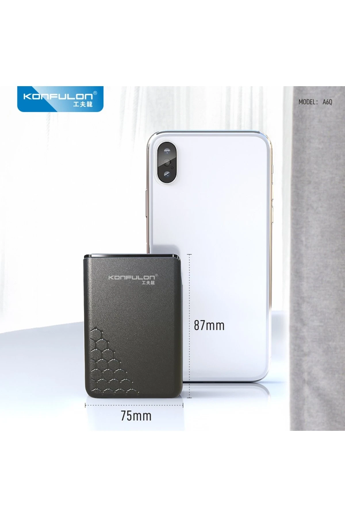 Konfulon A6Q 22.5W Usb 3.0 ve 20W Type-C Çıkışlı 10.000 mAh PD Powerbank