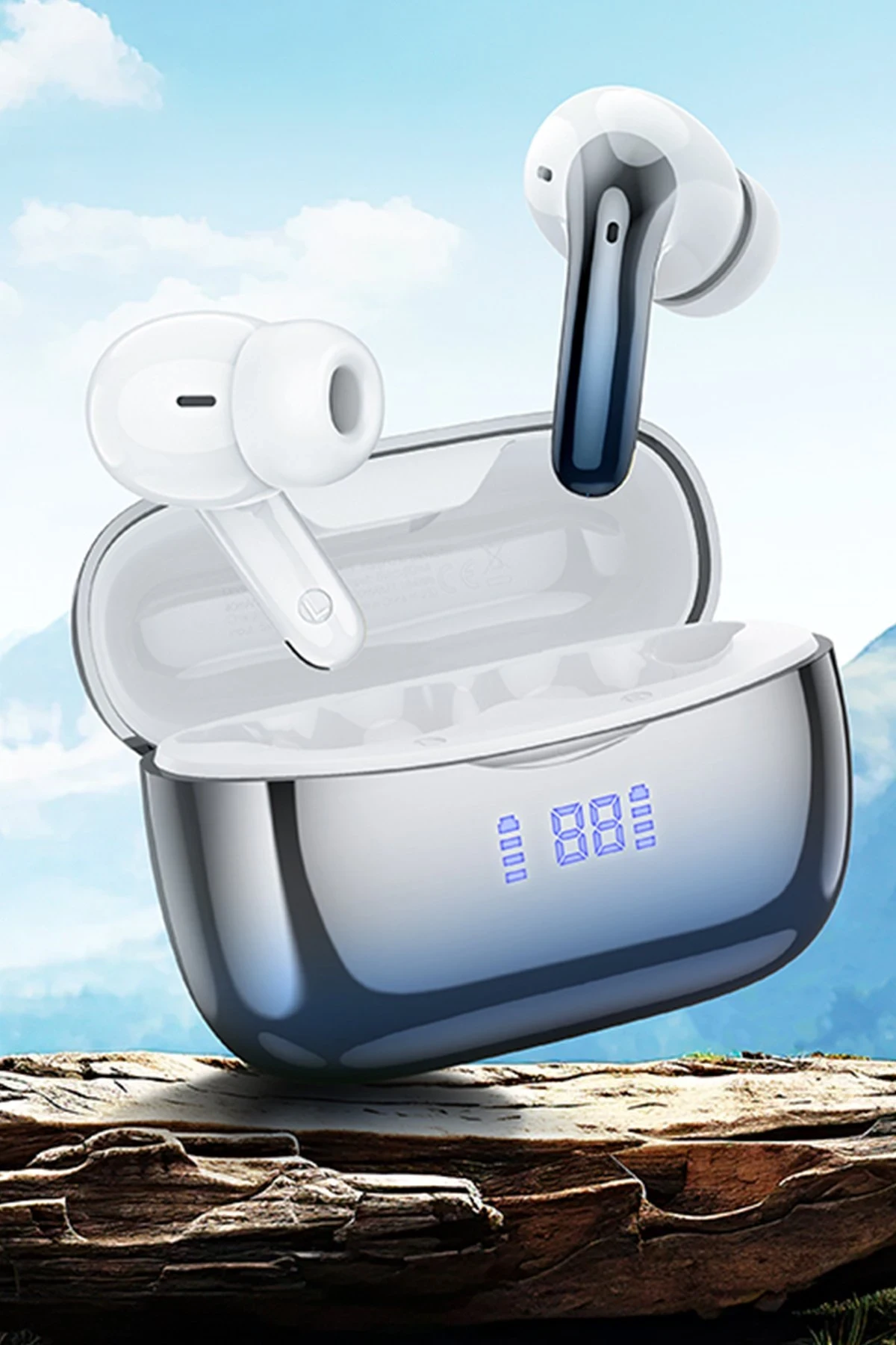 Hoco EQ16 Aktif Gürültü Engelleyici Özellikli Bluetooth 5.3 Kablosuz TWS Airpods Kulaklık - Mavi
